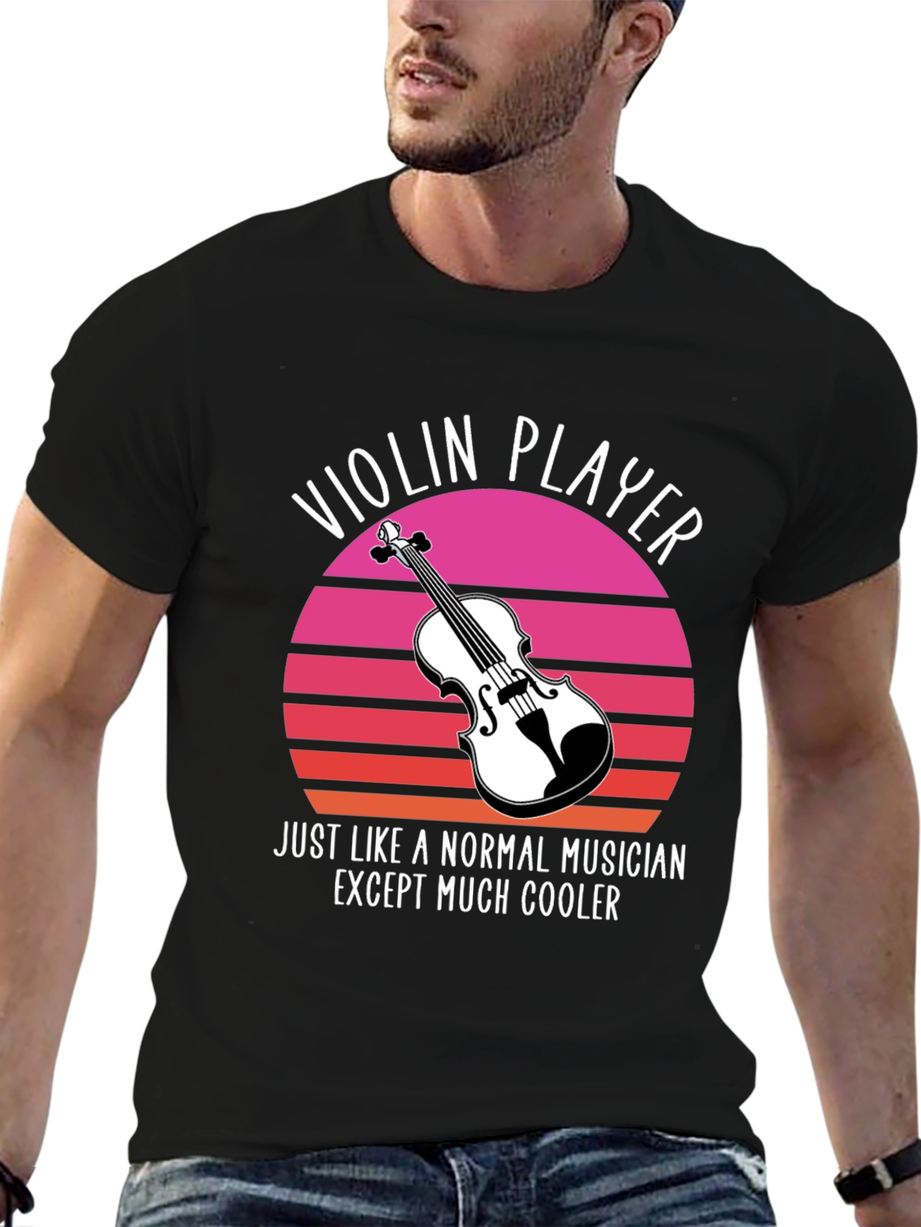 Black Violin Player T-Shirt: Musician Cool Graphic Tee view 6