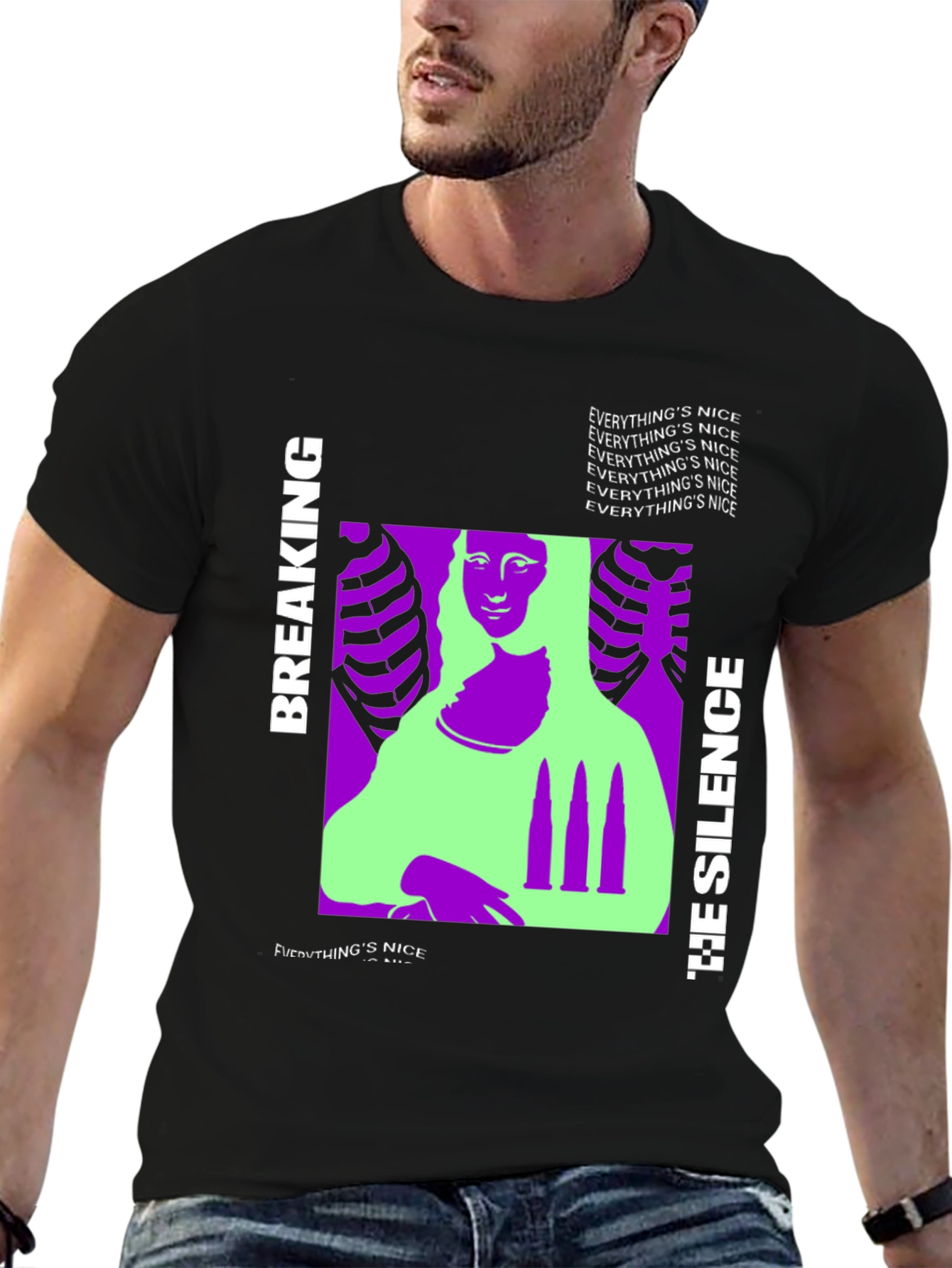 Black Breaking the Silence Graphic Tee view 6