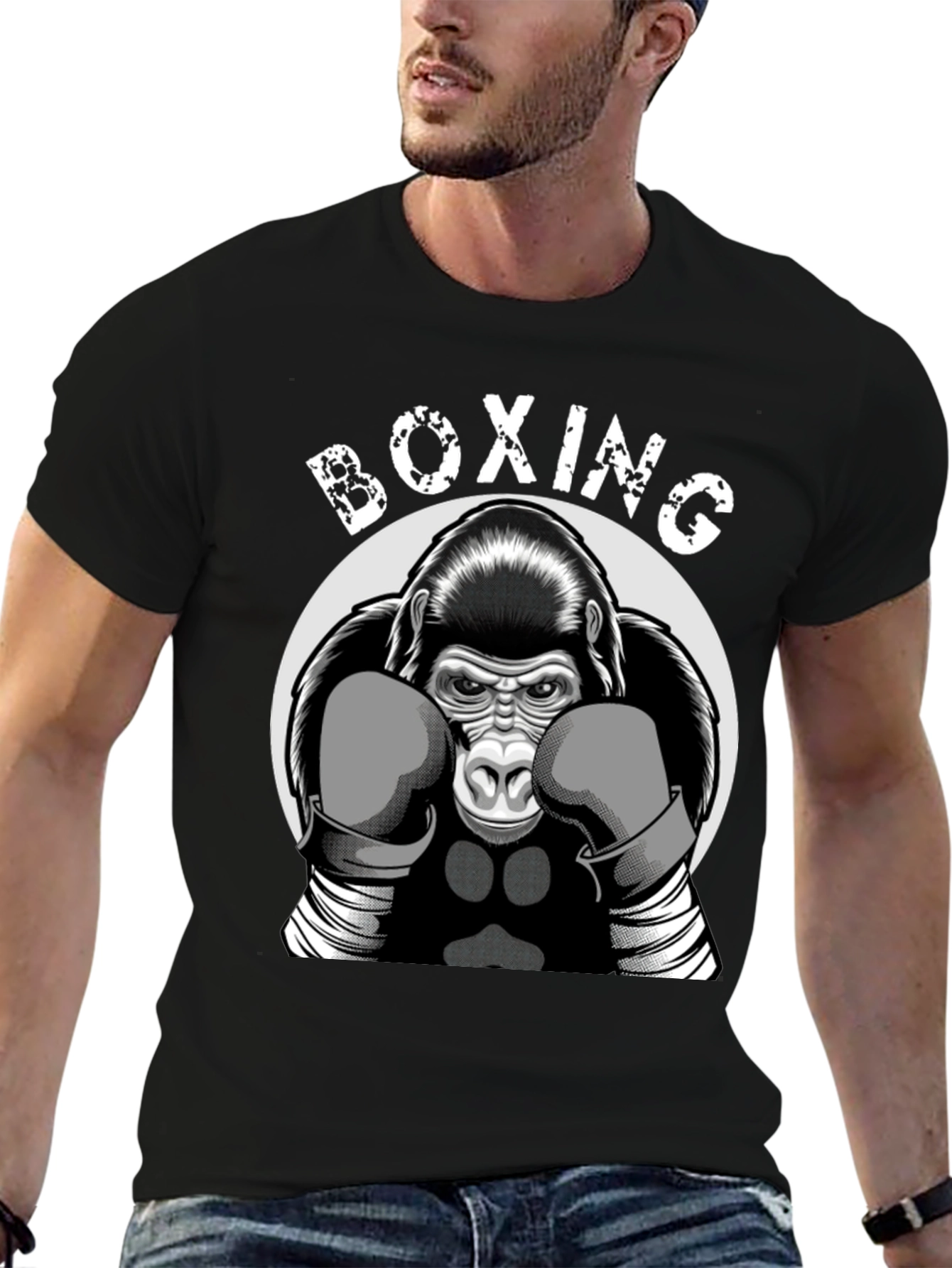Black Boxing Gorilla Graphic Tee view 6