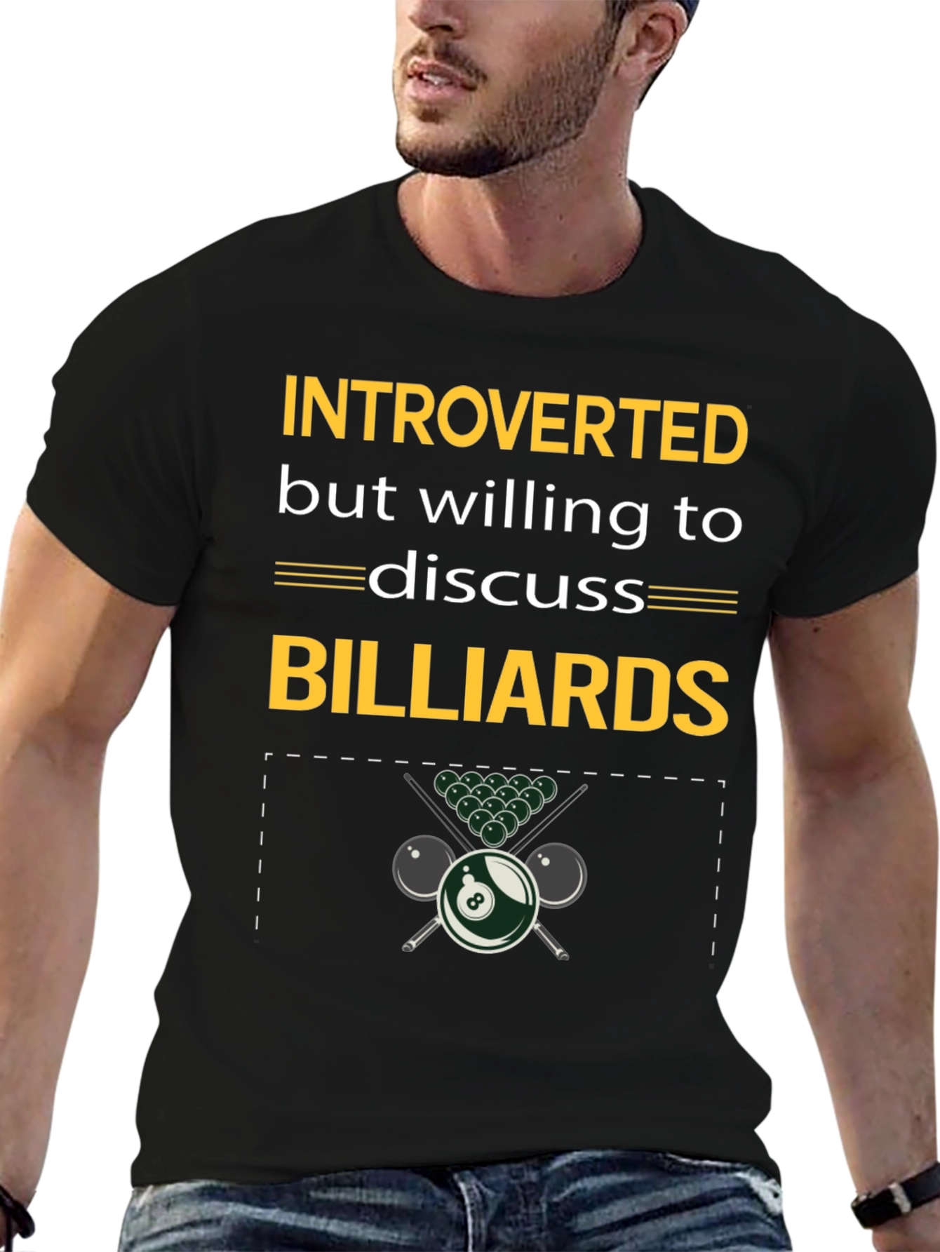 Black Introverted Billiards T-Shirt view 6