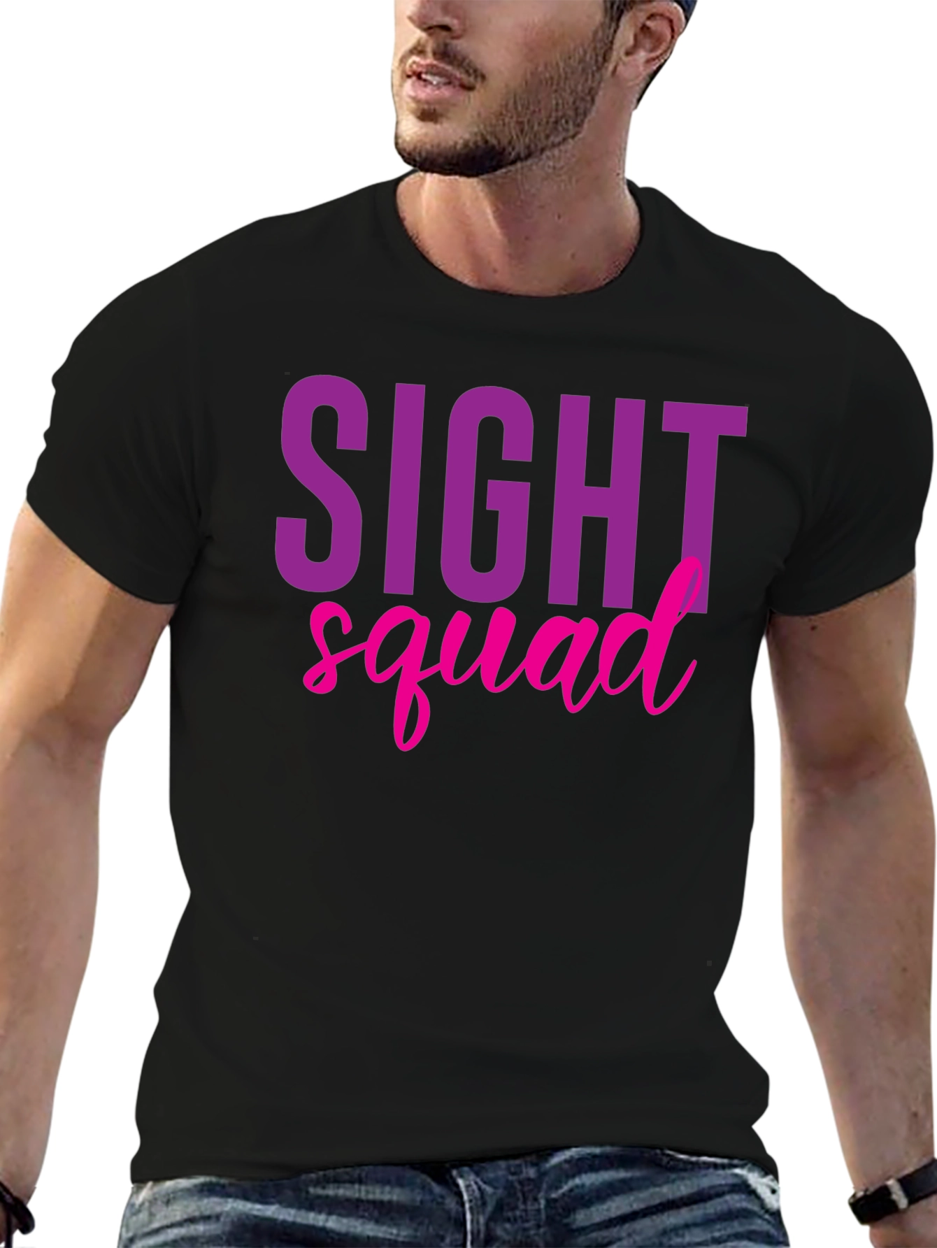 Black Sight Squad T-Shirt, Funny Eye Doctor Optometrist Tee view 6