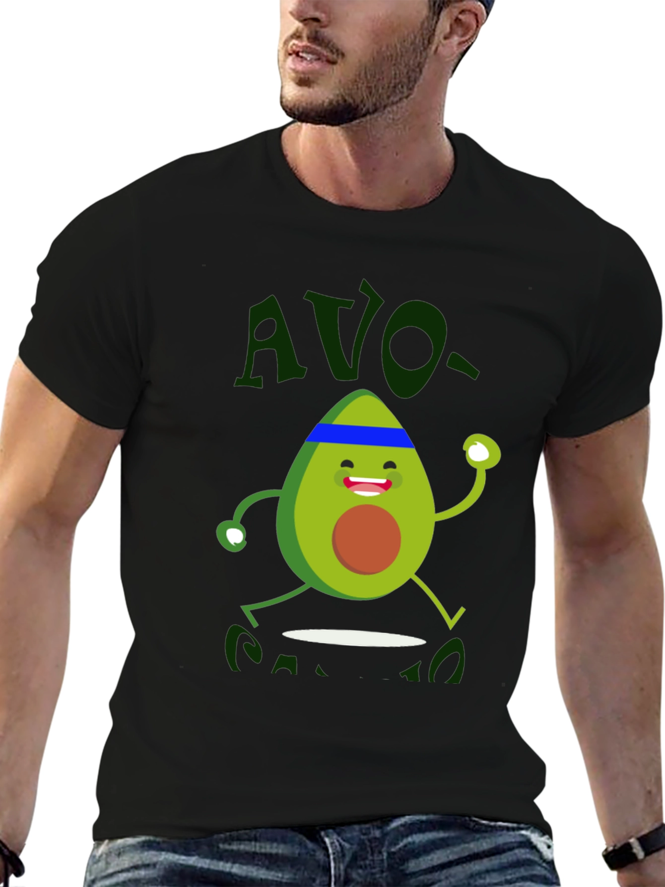 Black Avo-Cardio T-Shirt - Workout Avocado Graphic Tee view 6