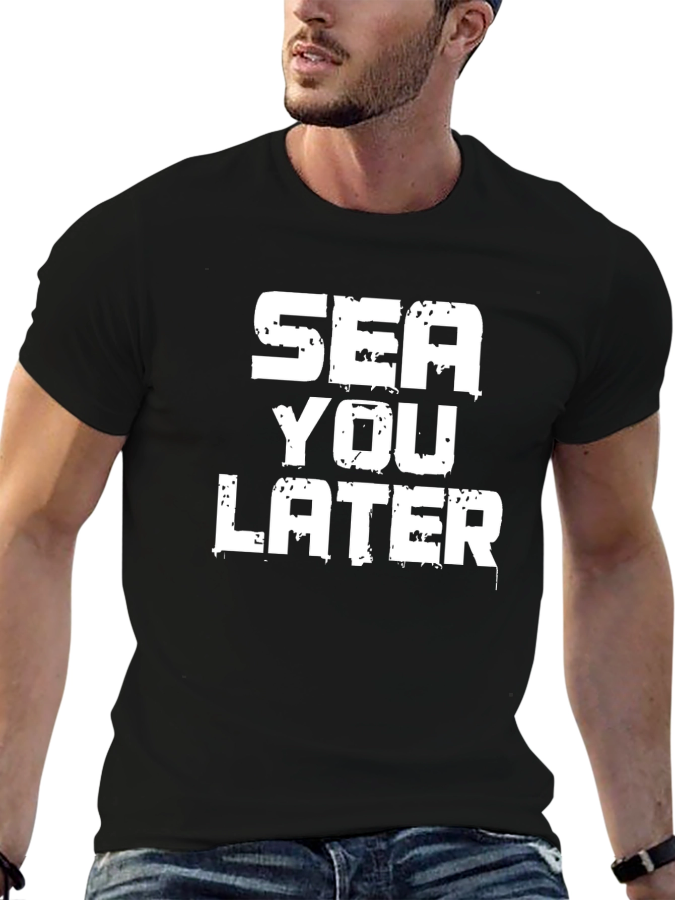 Black Sea You Later Graphic Print Black T-Shirt view 6