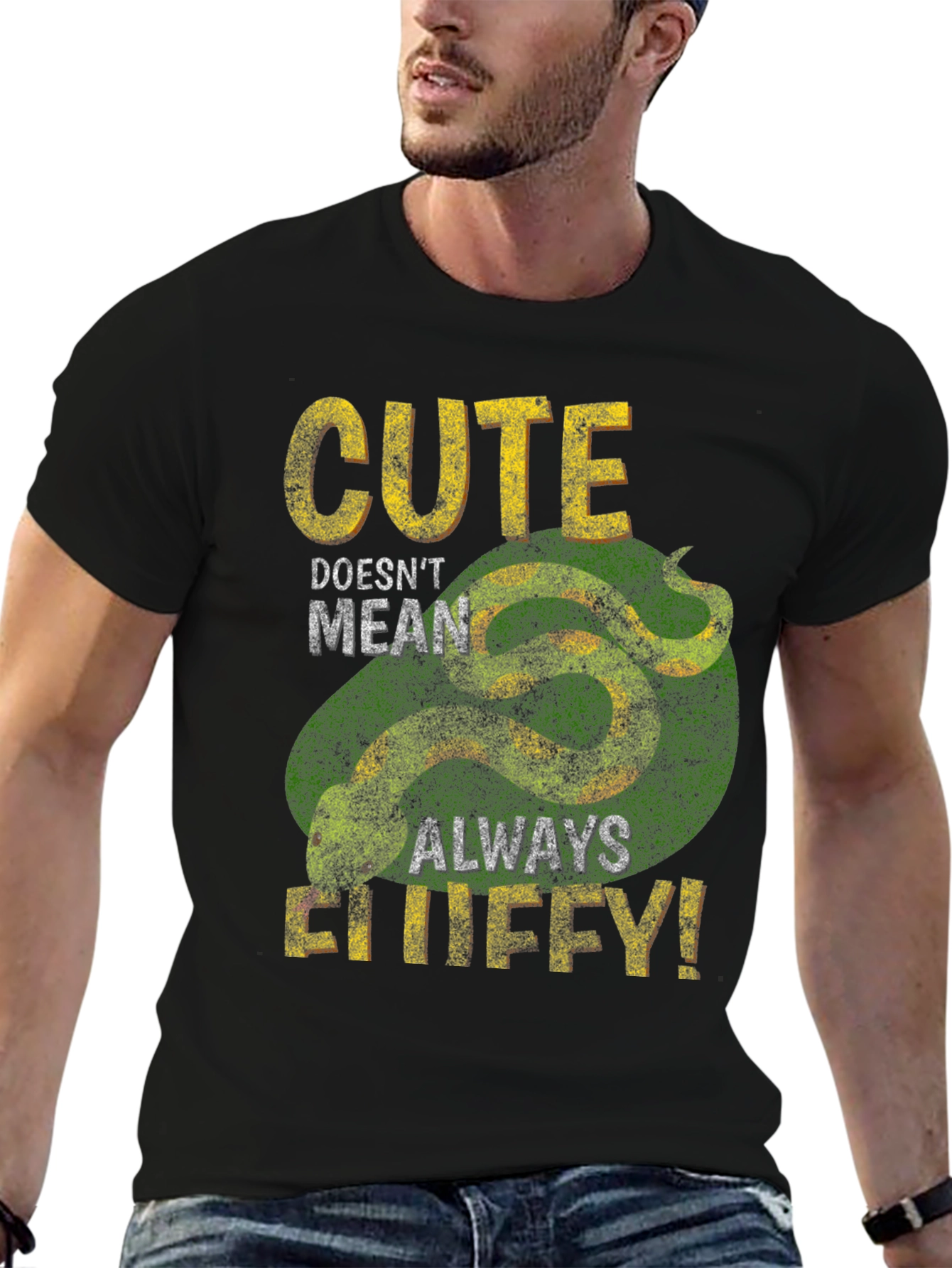 Black Cute But Deadly Snake Graphic T-Shirt view 6