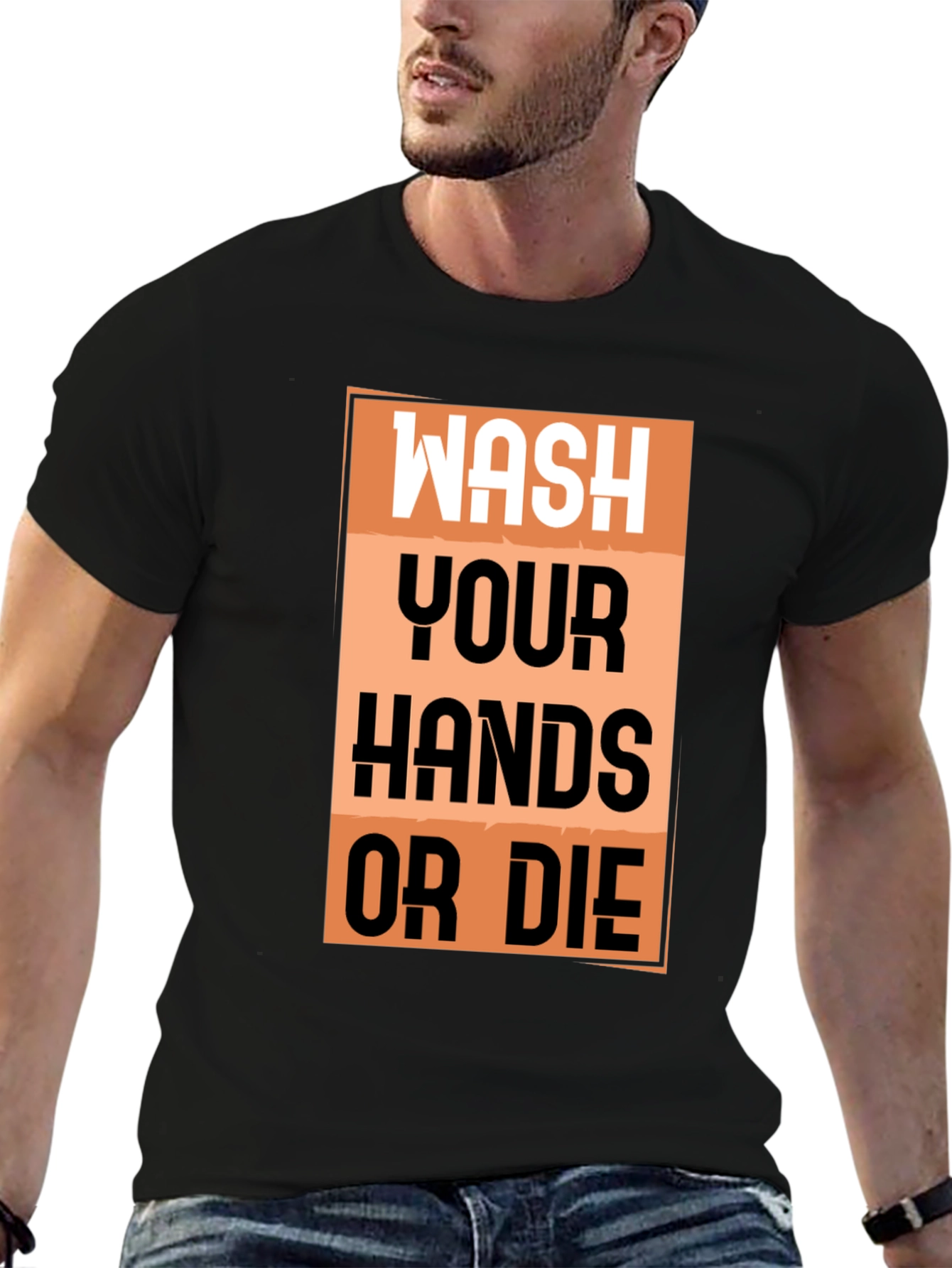 Black Wash Your Hands T-Shirt - Funny Quarantine Tee view 6