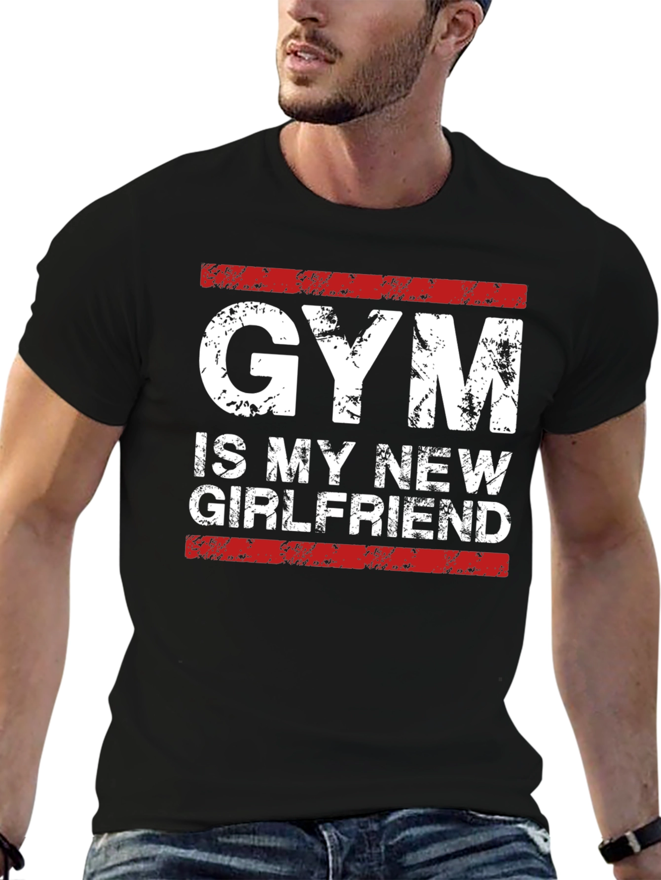 Black Gym Is My New Girlfriend - Men's Graphic Tee view 6