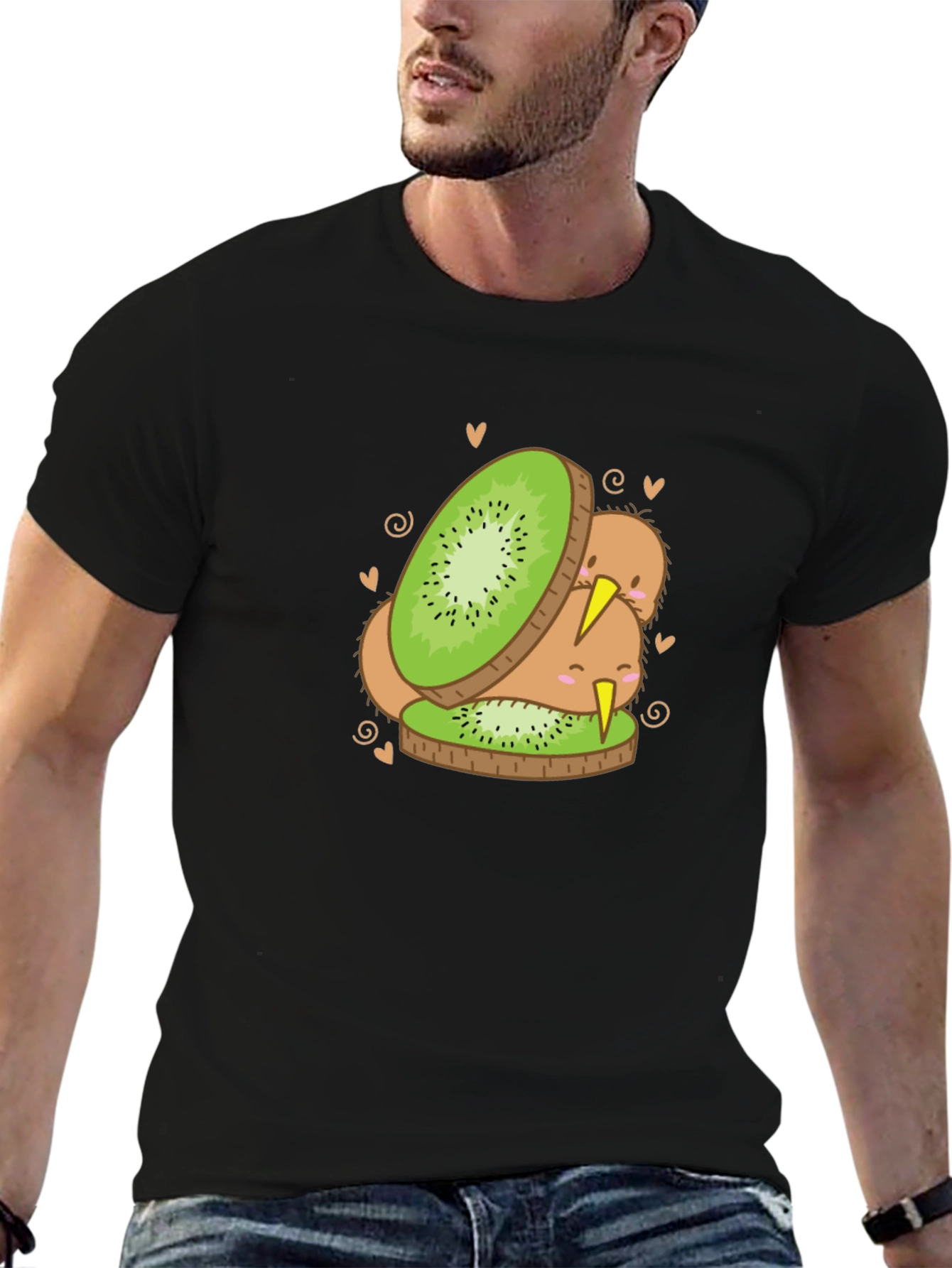 Black Kiwi Bird Stack Graphic Tee view 6