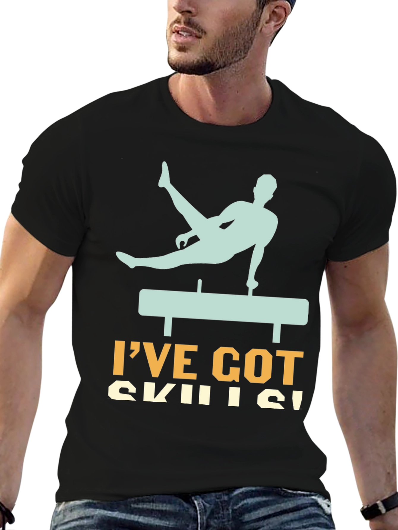 Black Gymnastics Skills T-Shirt view 6