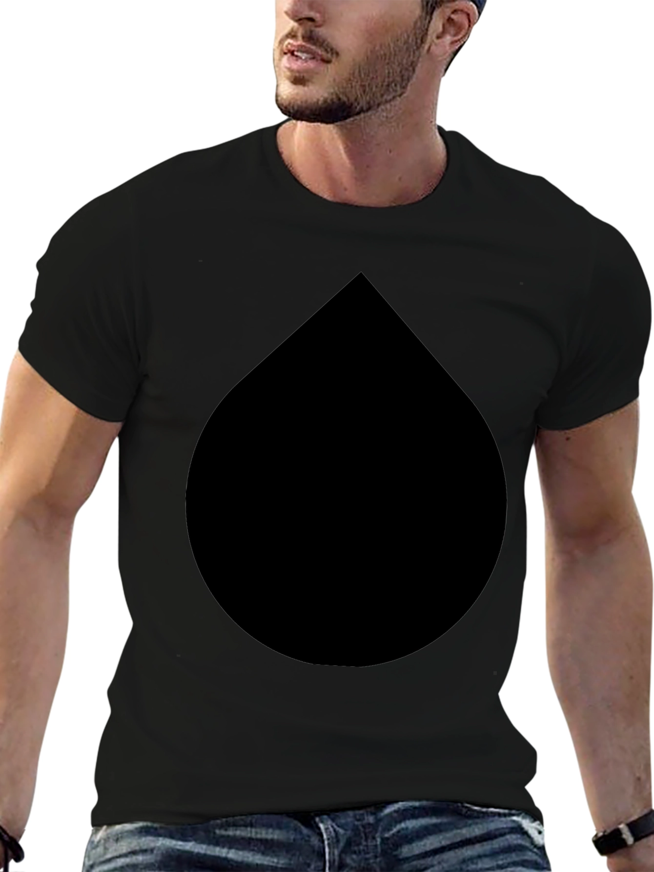 Black Black Drop Graphic Tee - Modern Minimalist Style view 6