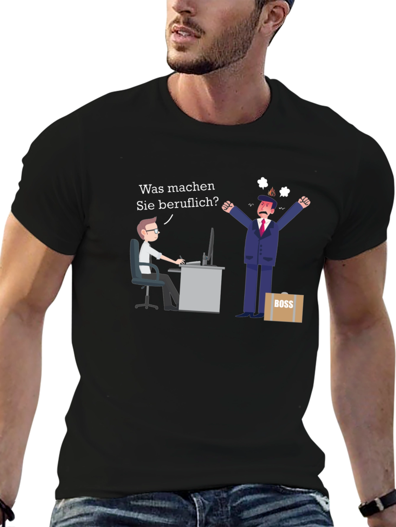 Black Funny Job T-Shirt - Was machen Sie beruflich? view 6
