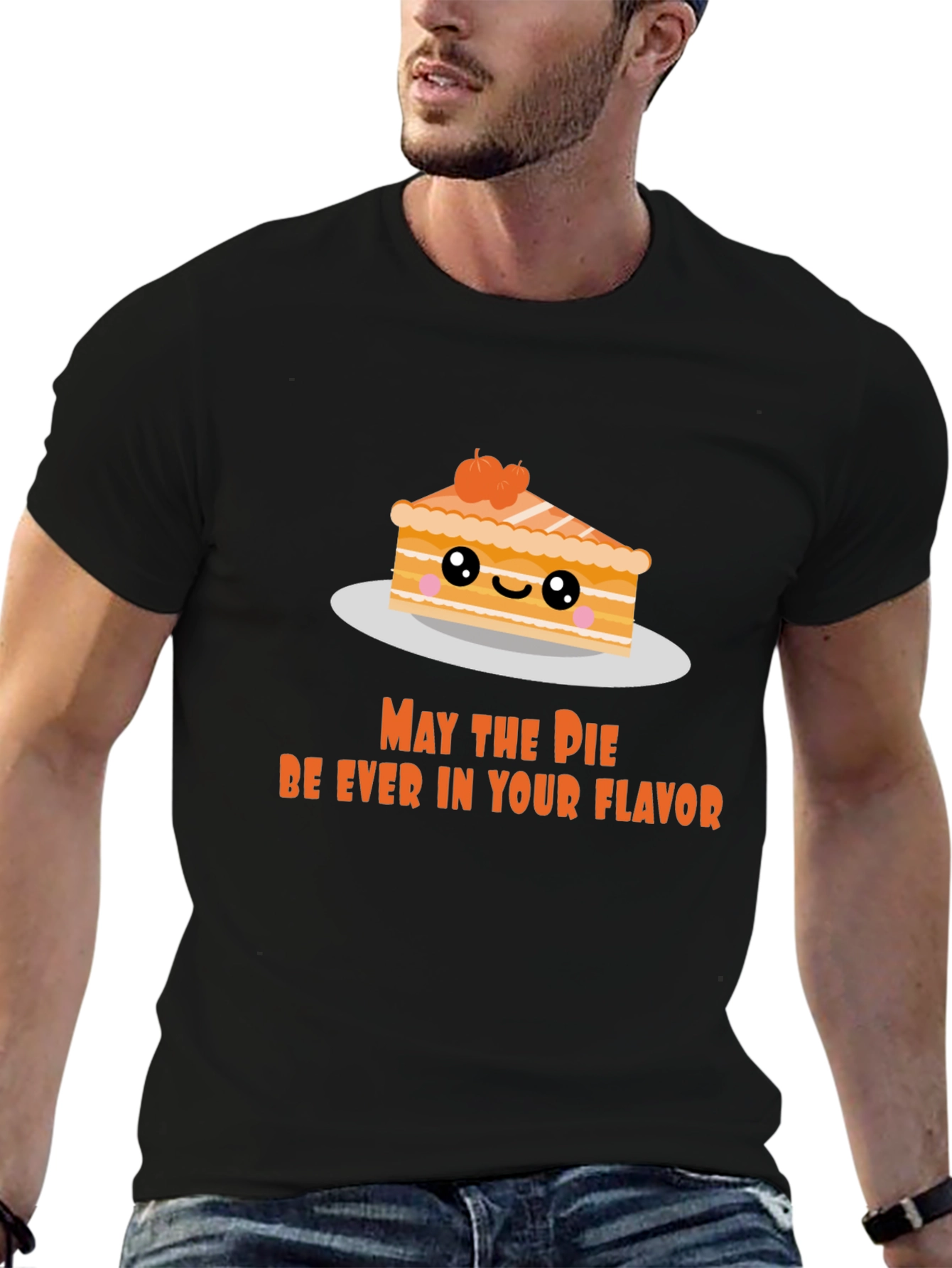 Black Funny Pie T-Shirt - May the Pie Be Ever in Your Flavor view 6