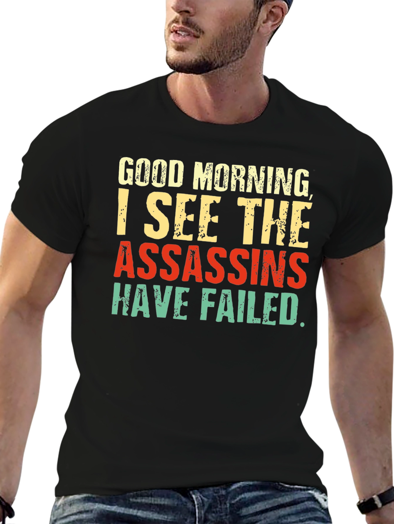 Black Funny Assassins Failed Graphic Tee view 6