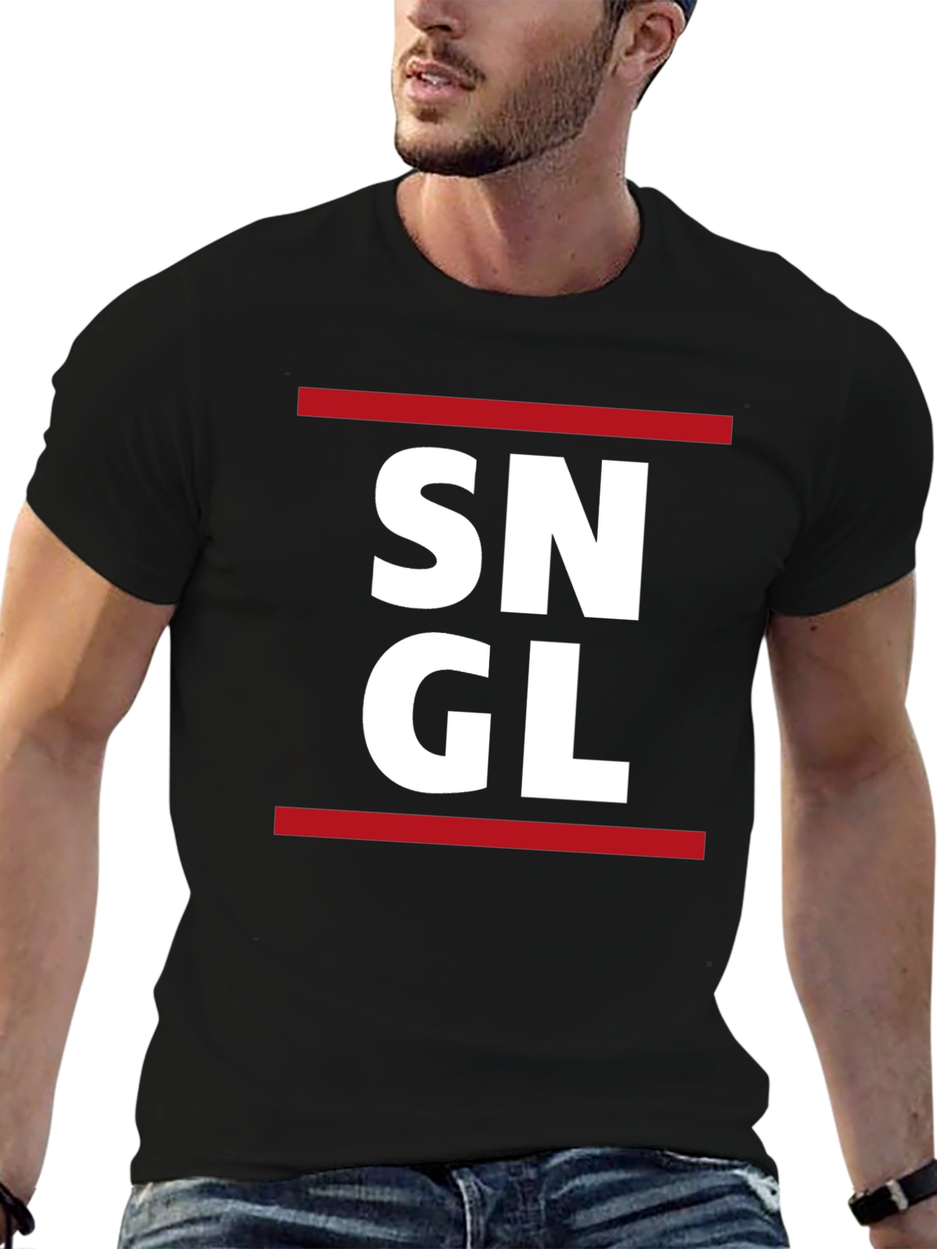 Black SNGL Black Graphic Tee view 6