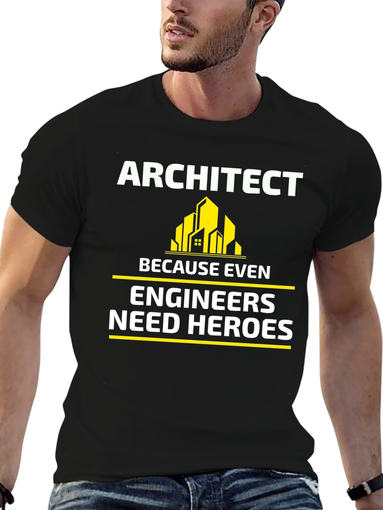 Black Architect Hero T-Shirt - Engineer Appreciation view 6