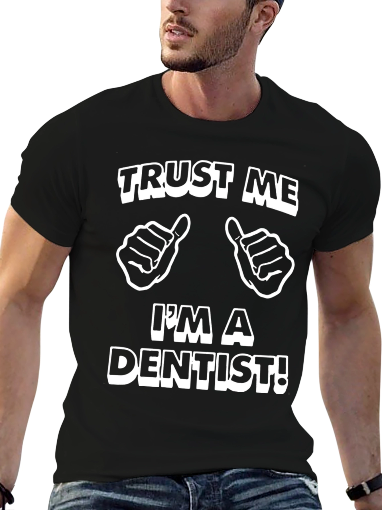 Black Trust Me I'm a Dentist T-Shirt - Funny Dental Tee view 6