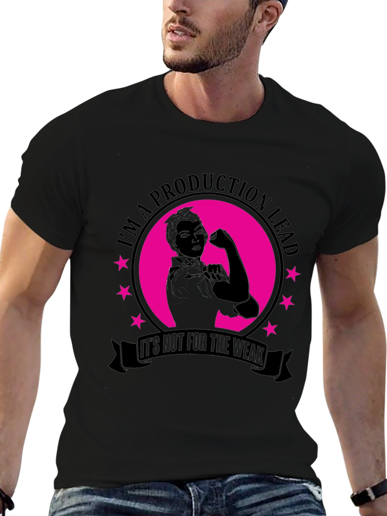 Black Production Lead Strong Woman Graphic Tee view 6