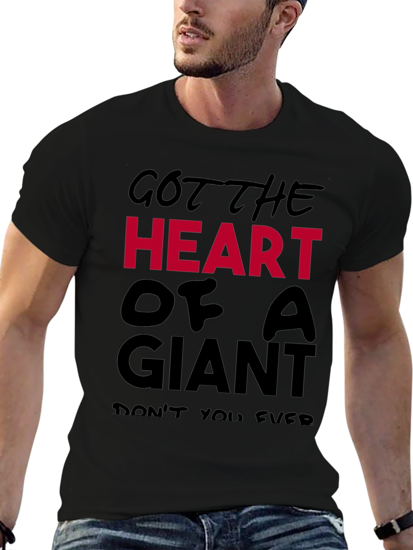 Black Heart of a Giant Graphic T-Shirt view 6