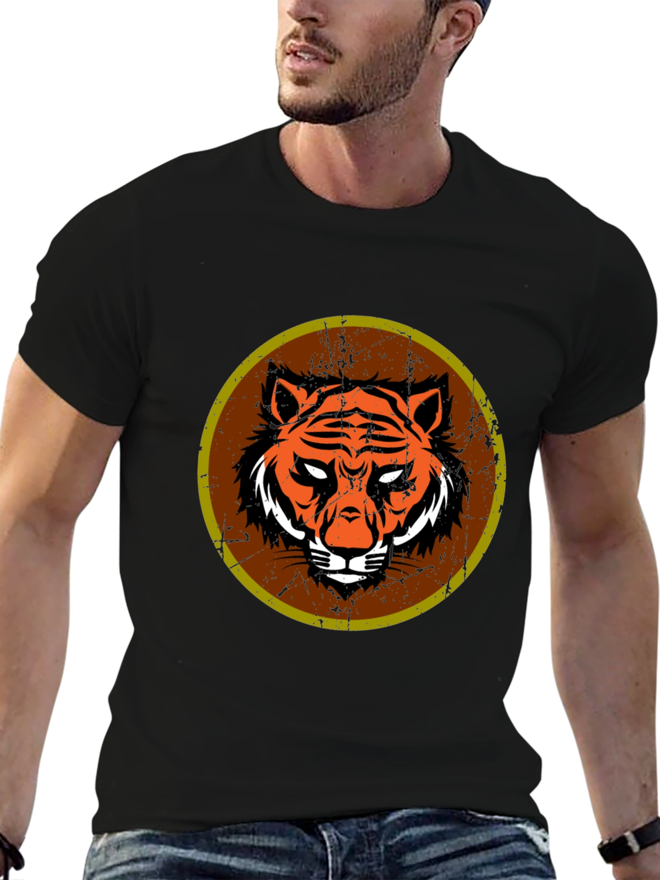 Black Tiger Graphic Tee - Men's Black T-Shirt view 6