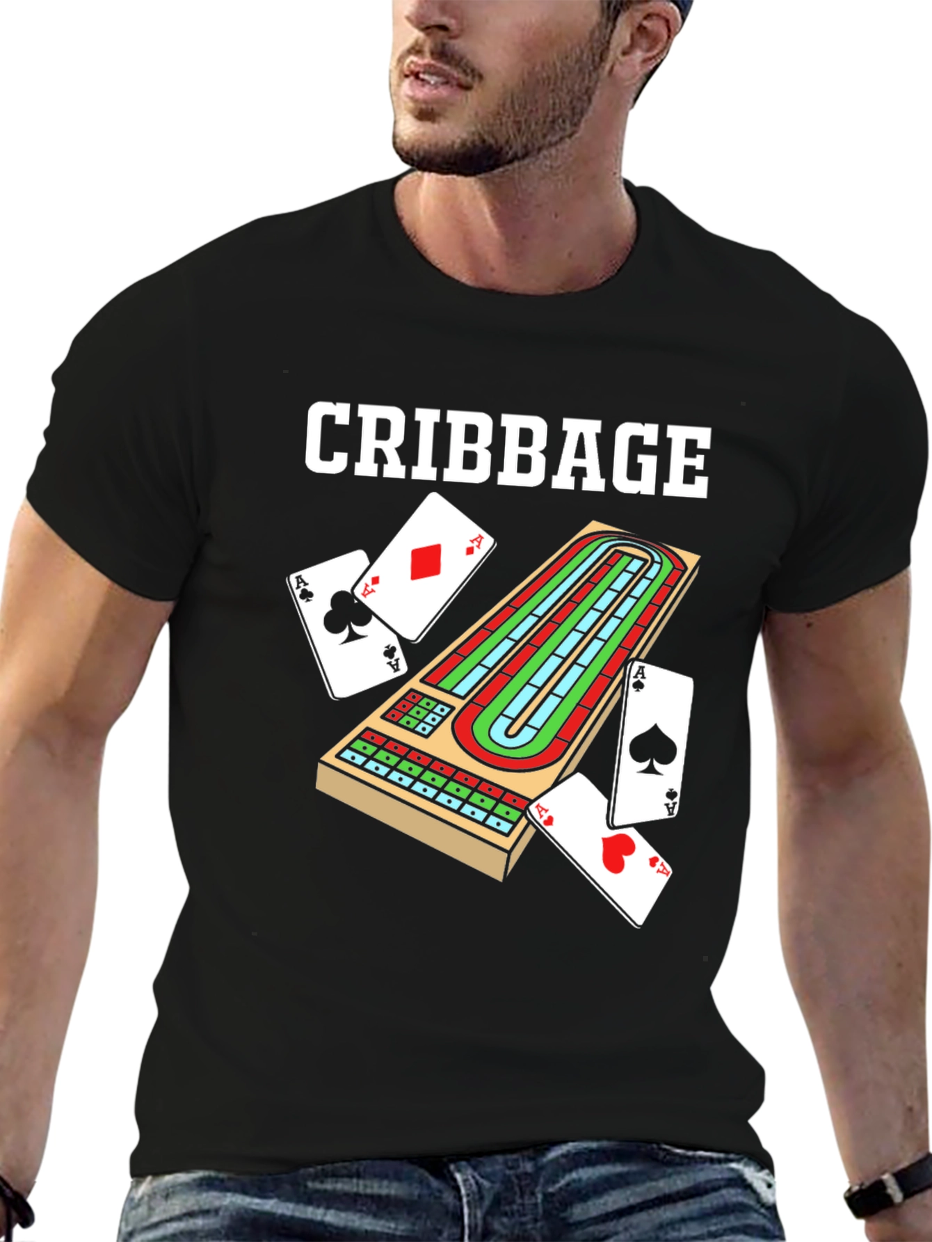 Black Cribbage Board T-Shirt Game Night Apparel view 6