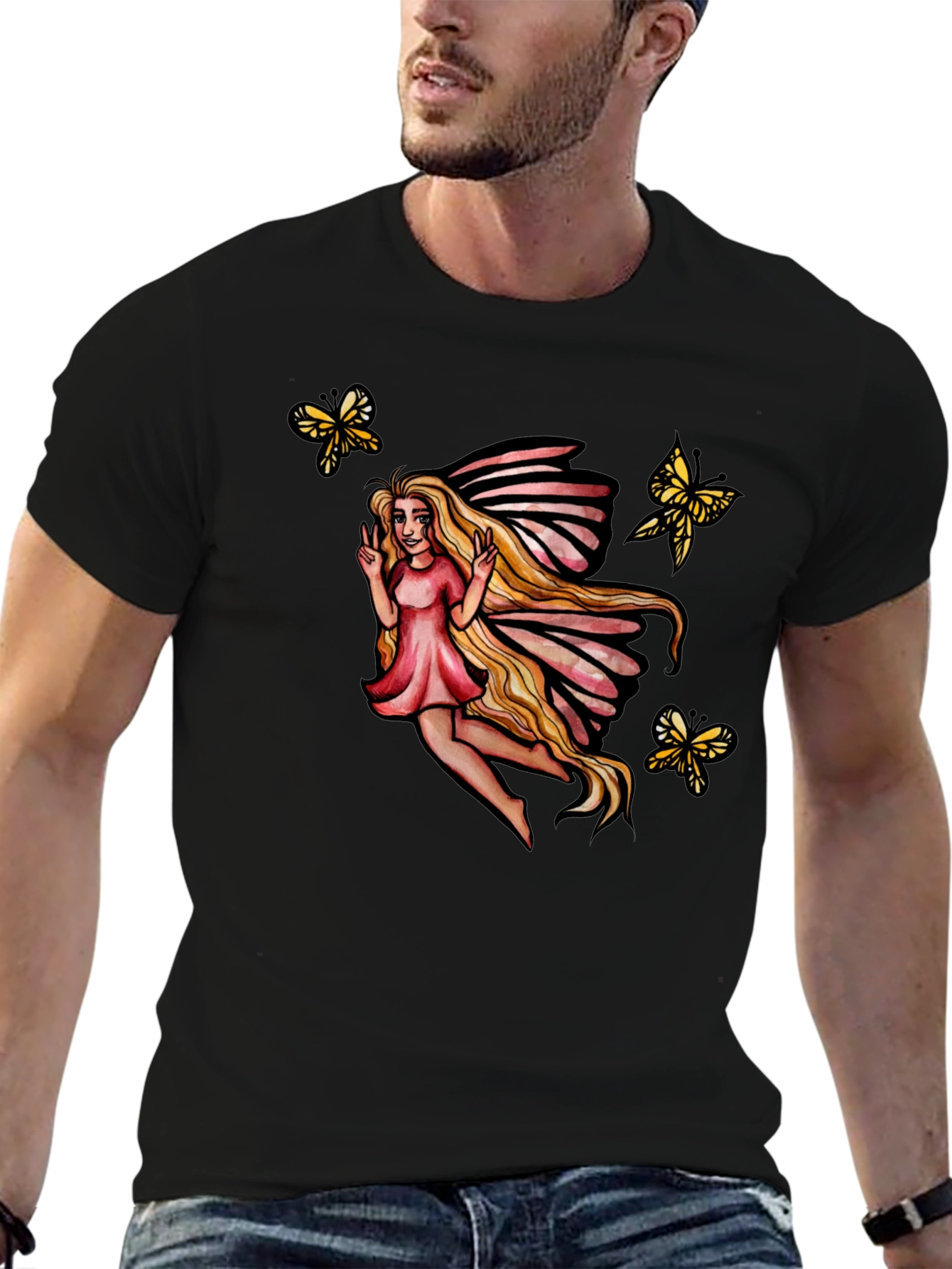 Black Fairy T-Shirt - Magical Design view 6