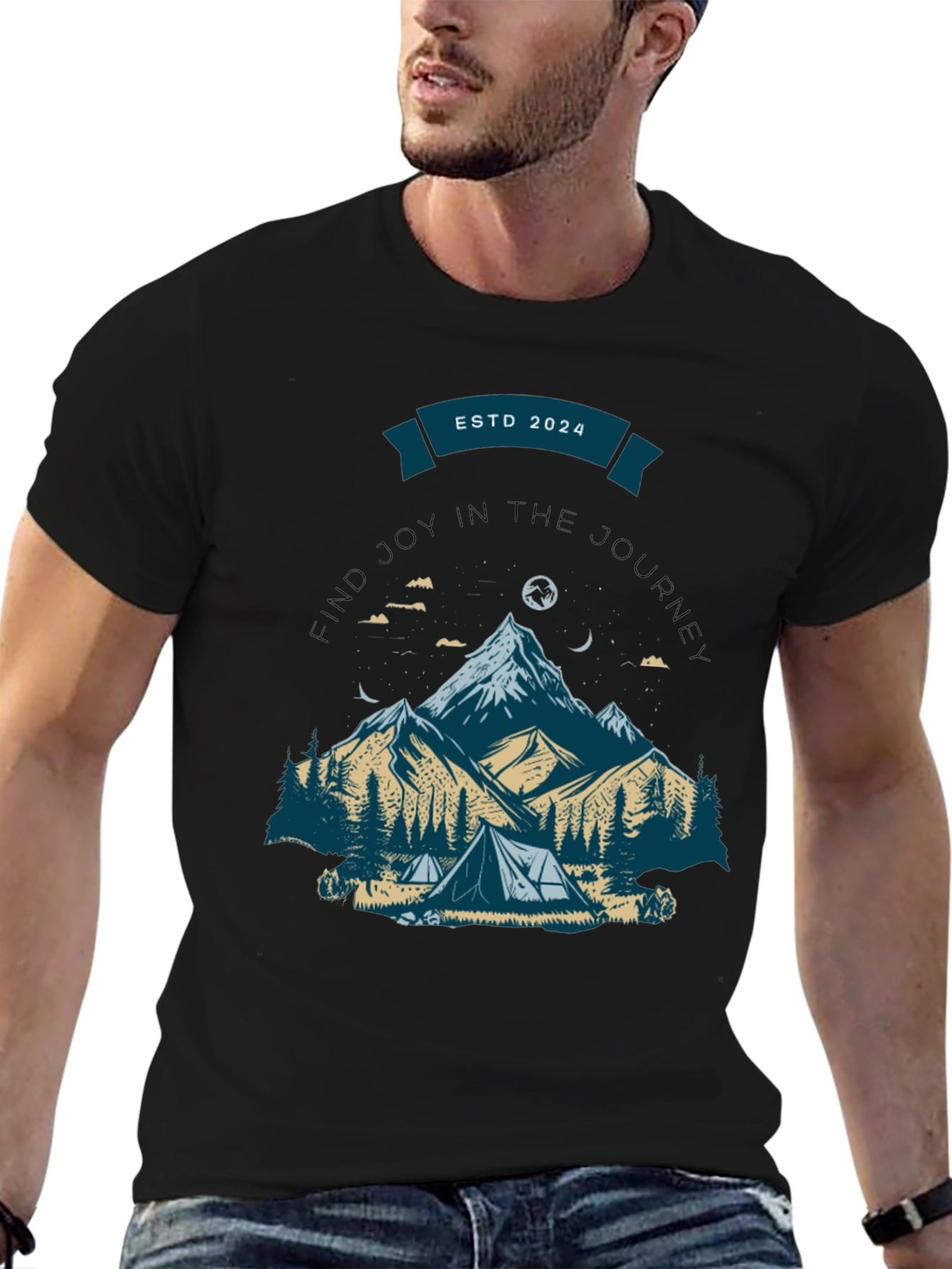 Black Mountain Adventure T-Shirt - Find Joy in the Journey view 6