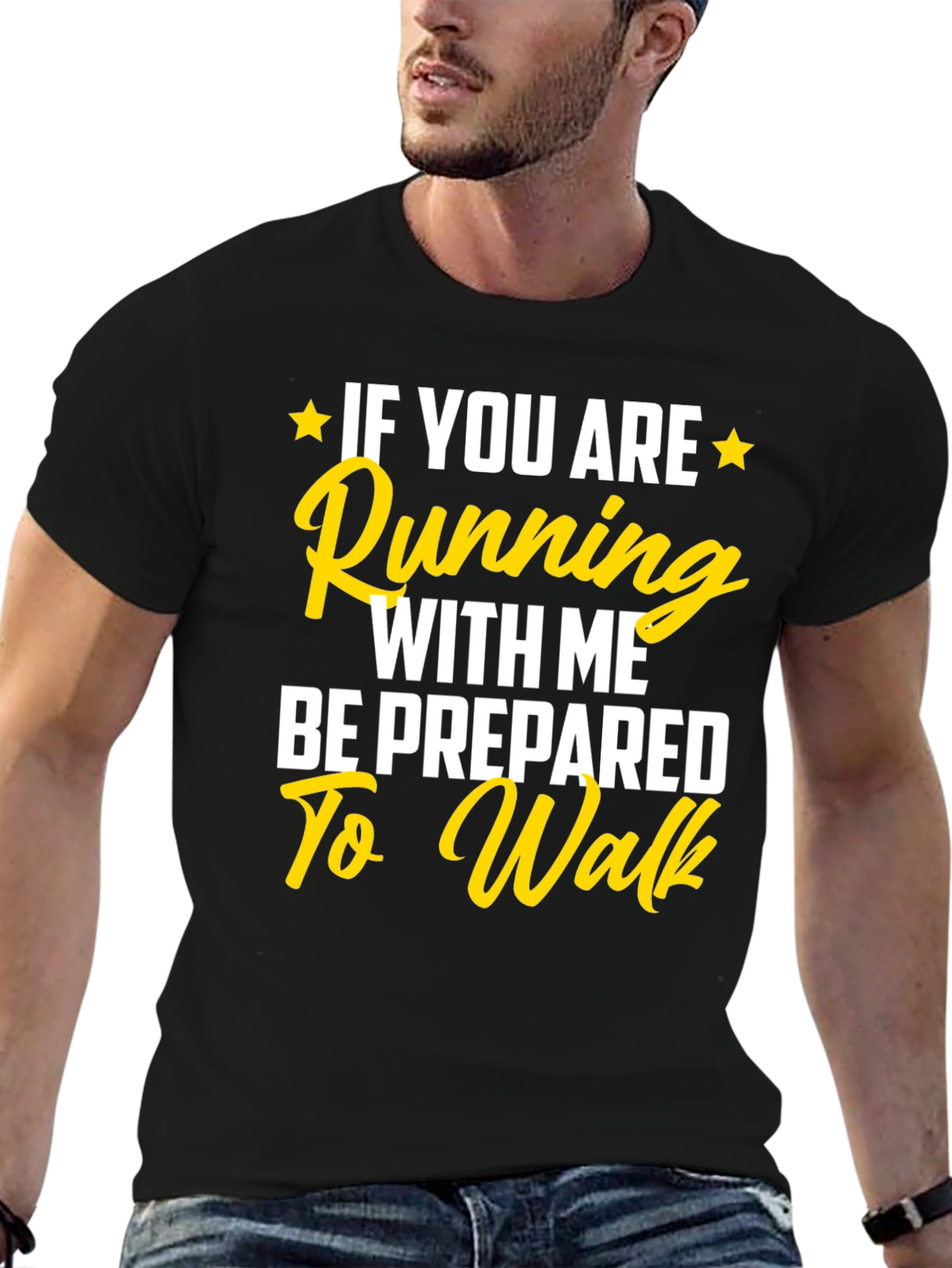 Black Funny Running T-Shirt: Be Prepared to Walk! view 6