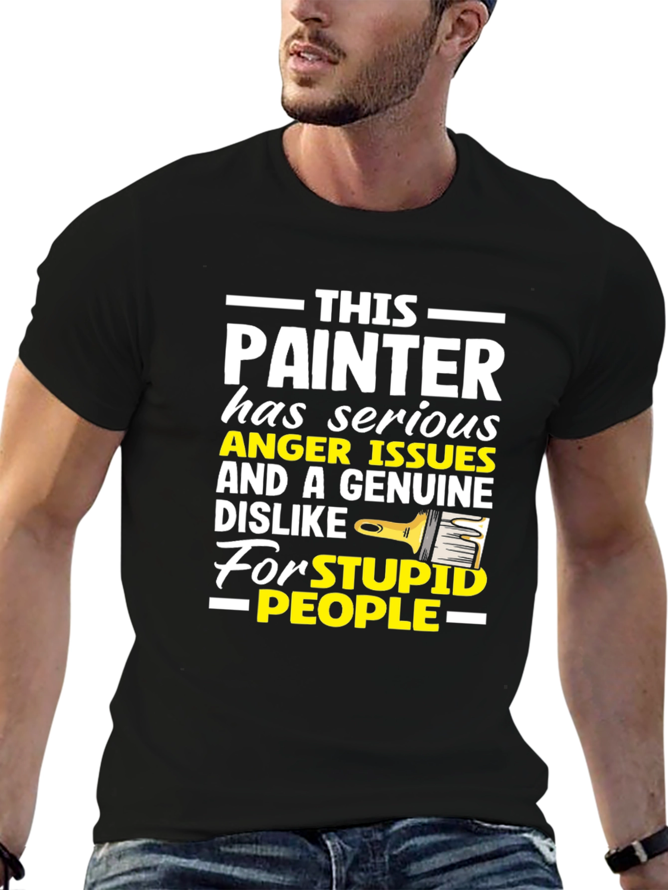 Black Painter Anger Issues Humor Graphic Tee view 6