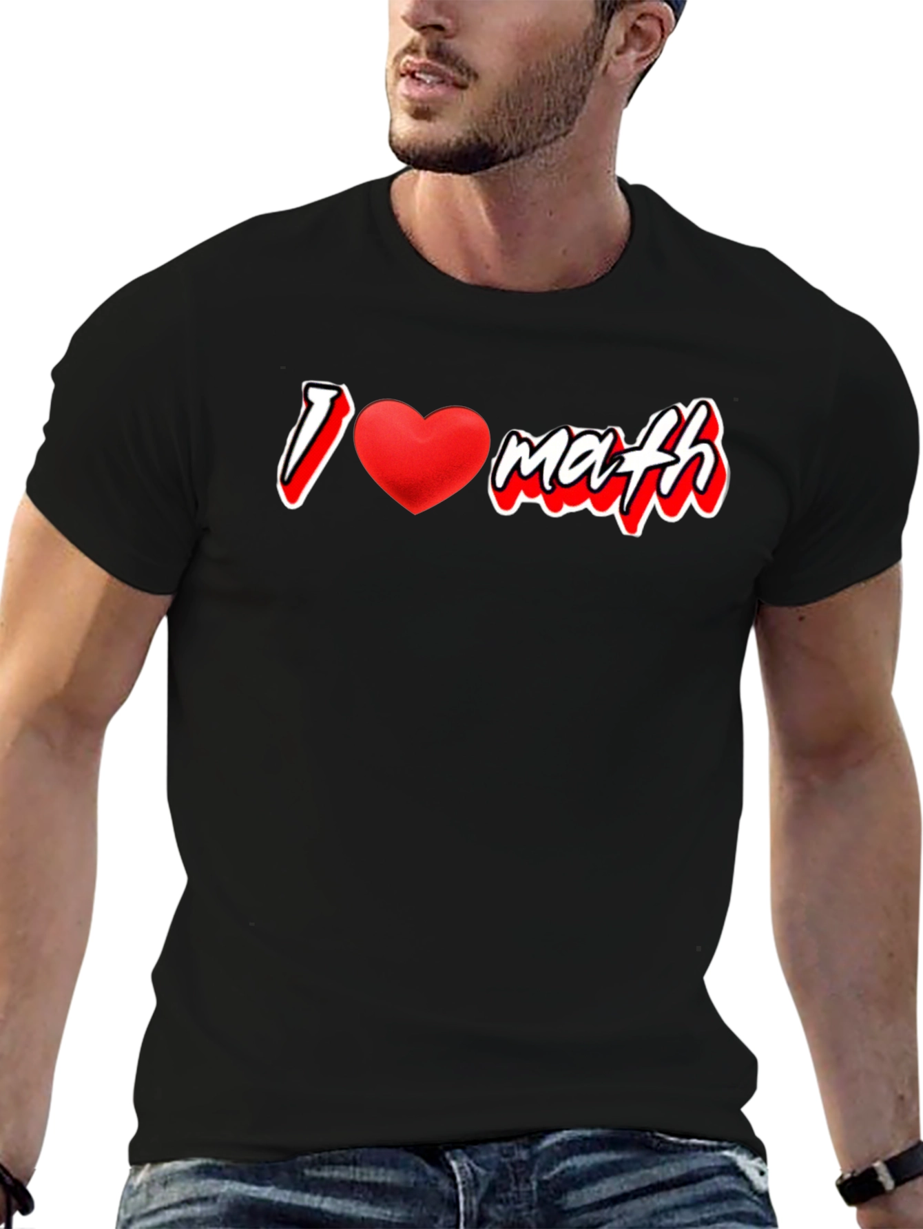 Black I Heart Math Graphic T-Shirt view 6