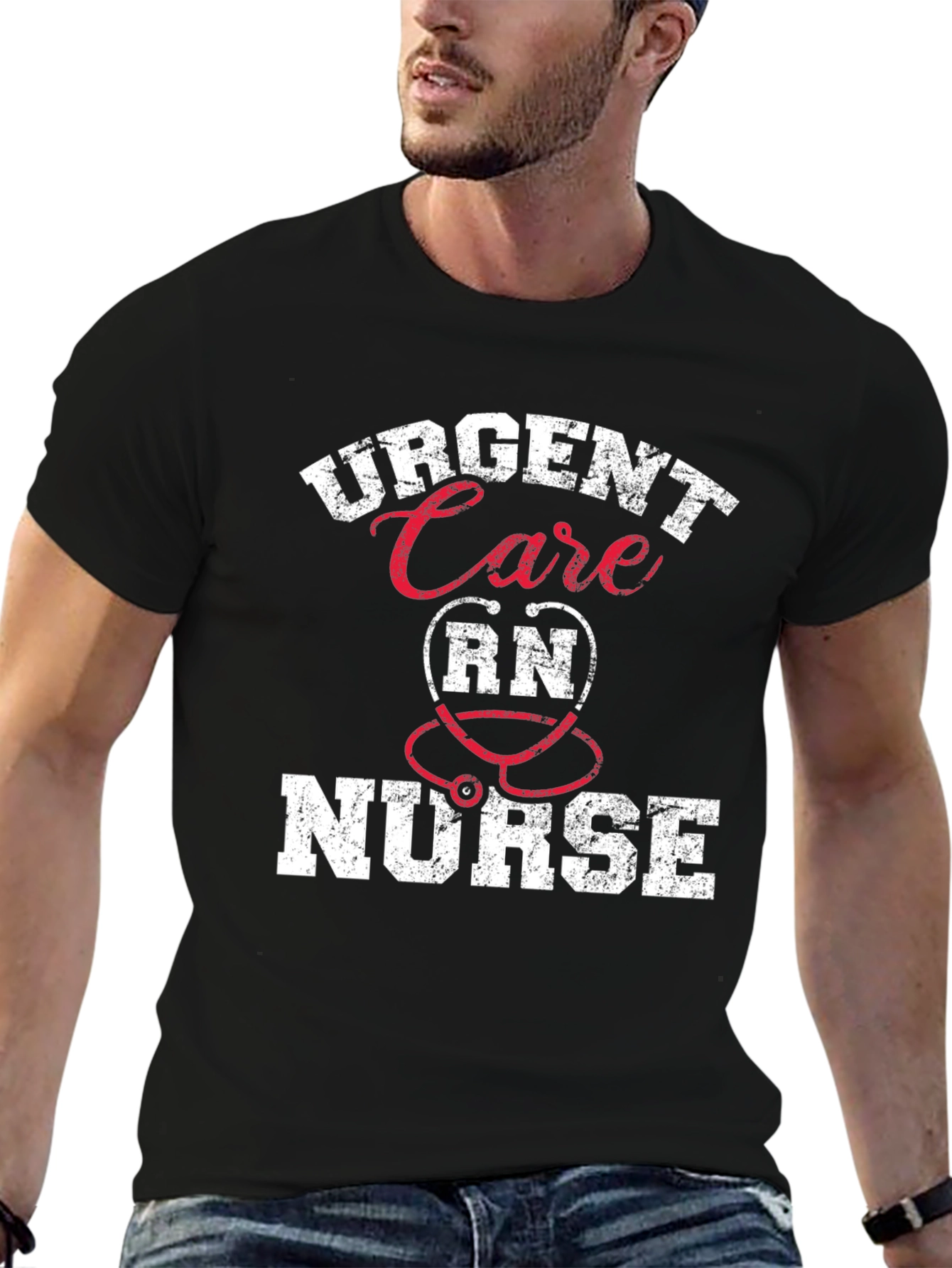 Black Urgent Care RN Nurse T-Shirt - Gift for Healthcare Workers view 6