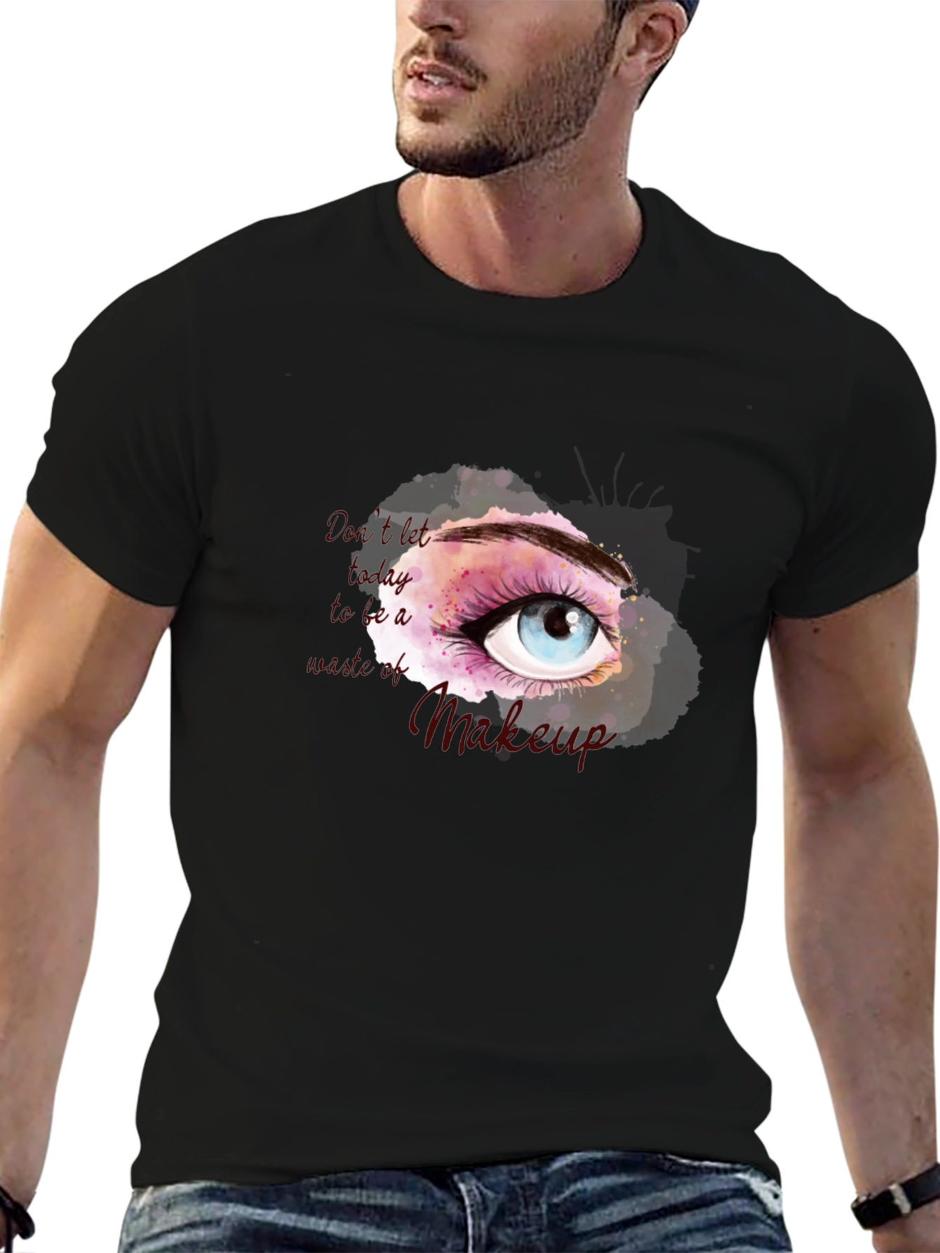 Black Eye Makeup T-Shirt - Stylish Graphic Tee view 6