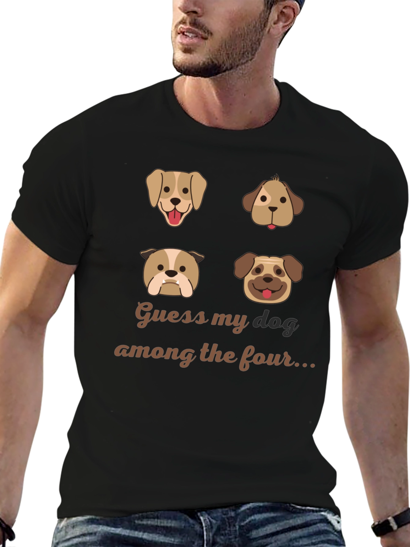 Black Dog Lover Tee: Guess My Dog T-Shirt view 6
