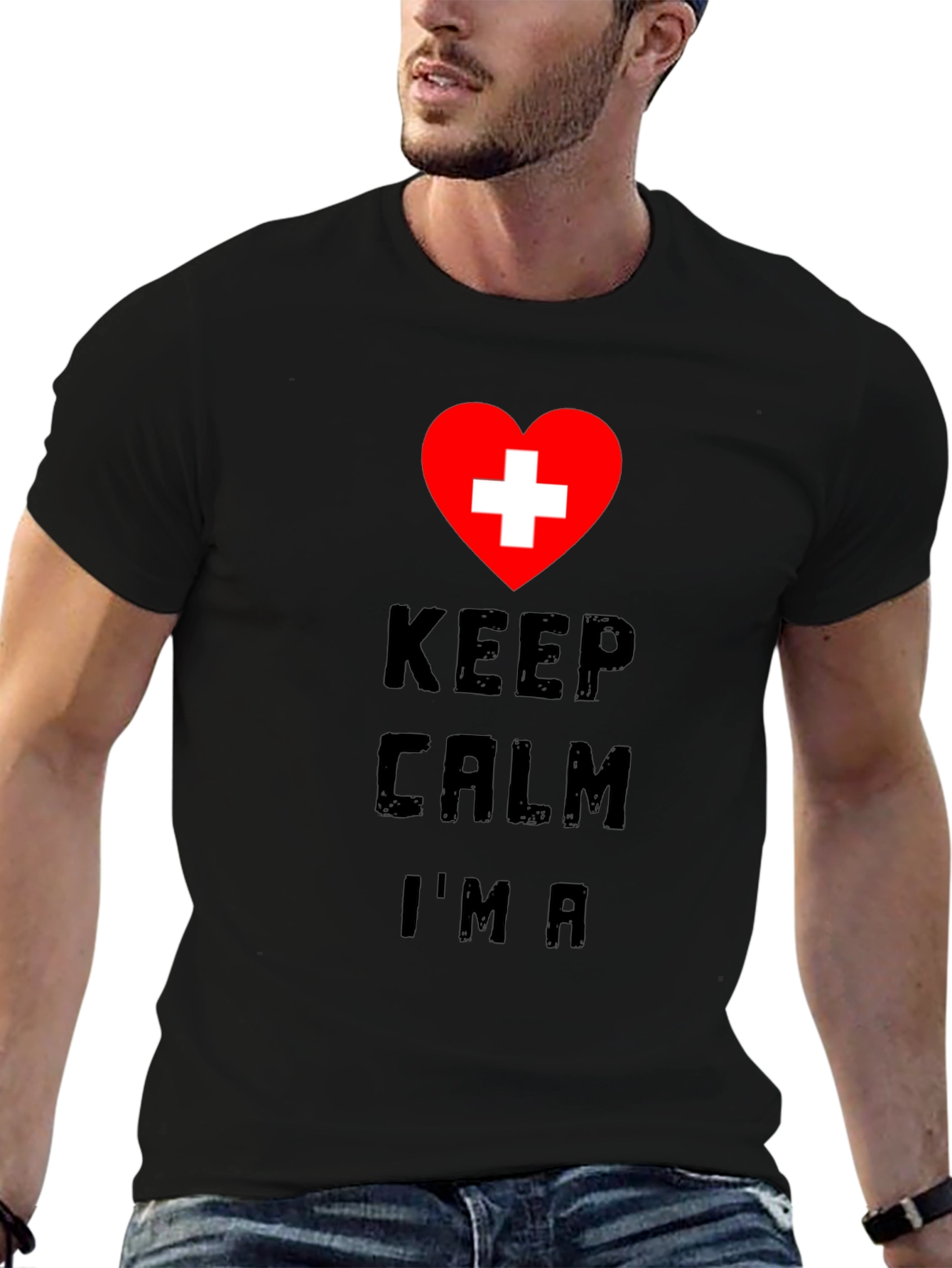 Black Keep Calm I'm A... Graphic Tee view 6