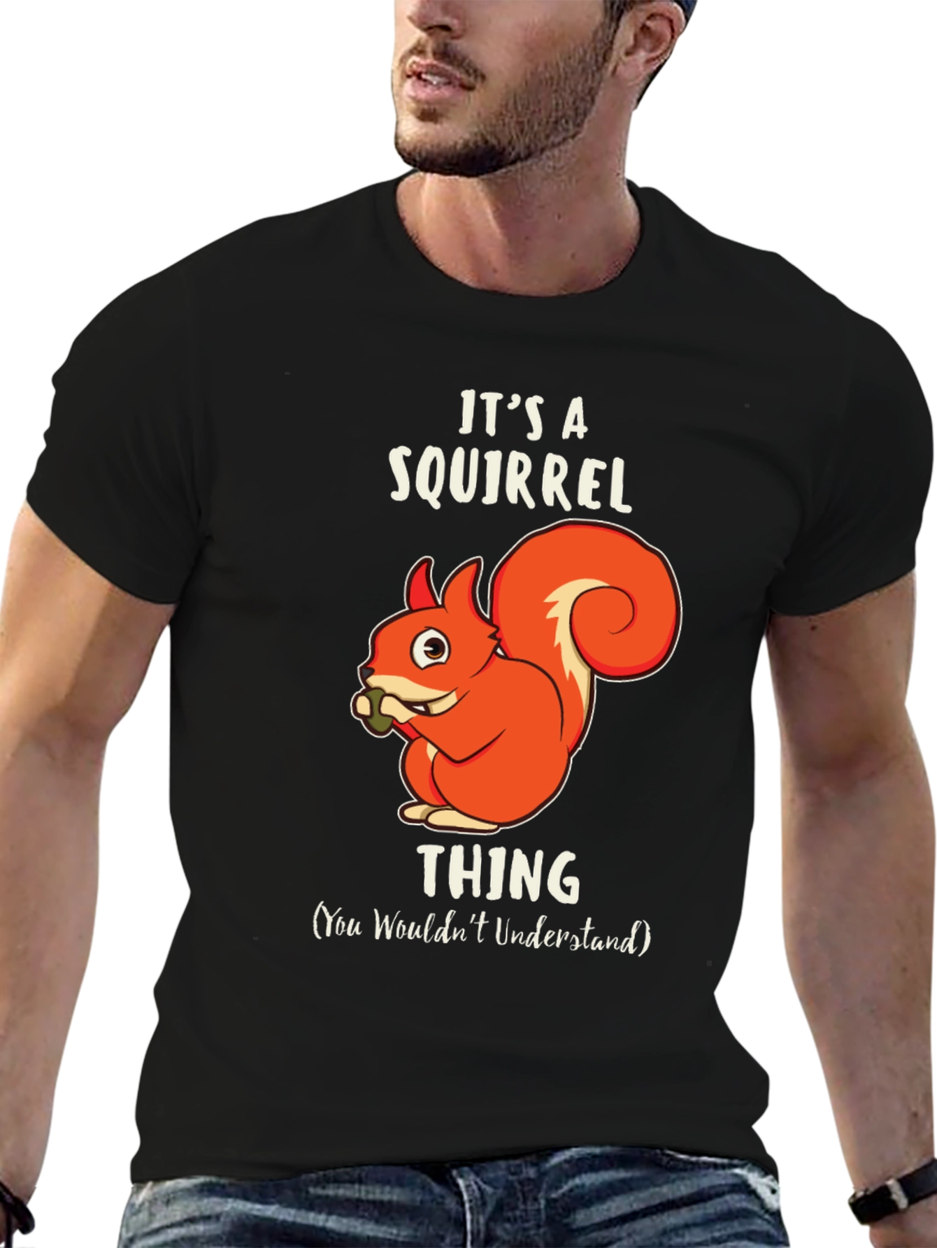 Black It's A Squirrel Thing Graphic Tee view 6