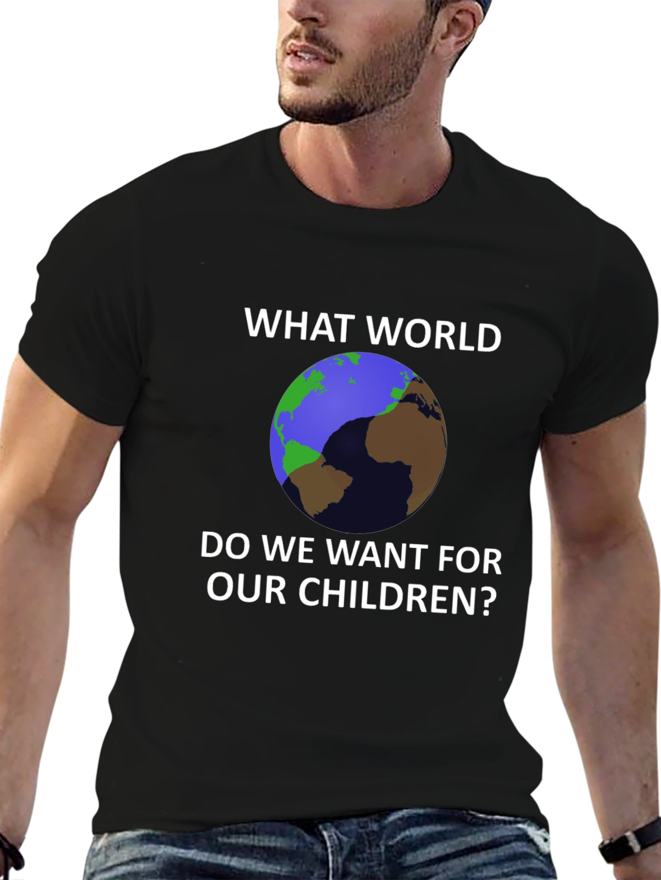 Black Eco-Friendly World Graphic T-Shirt view 6