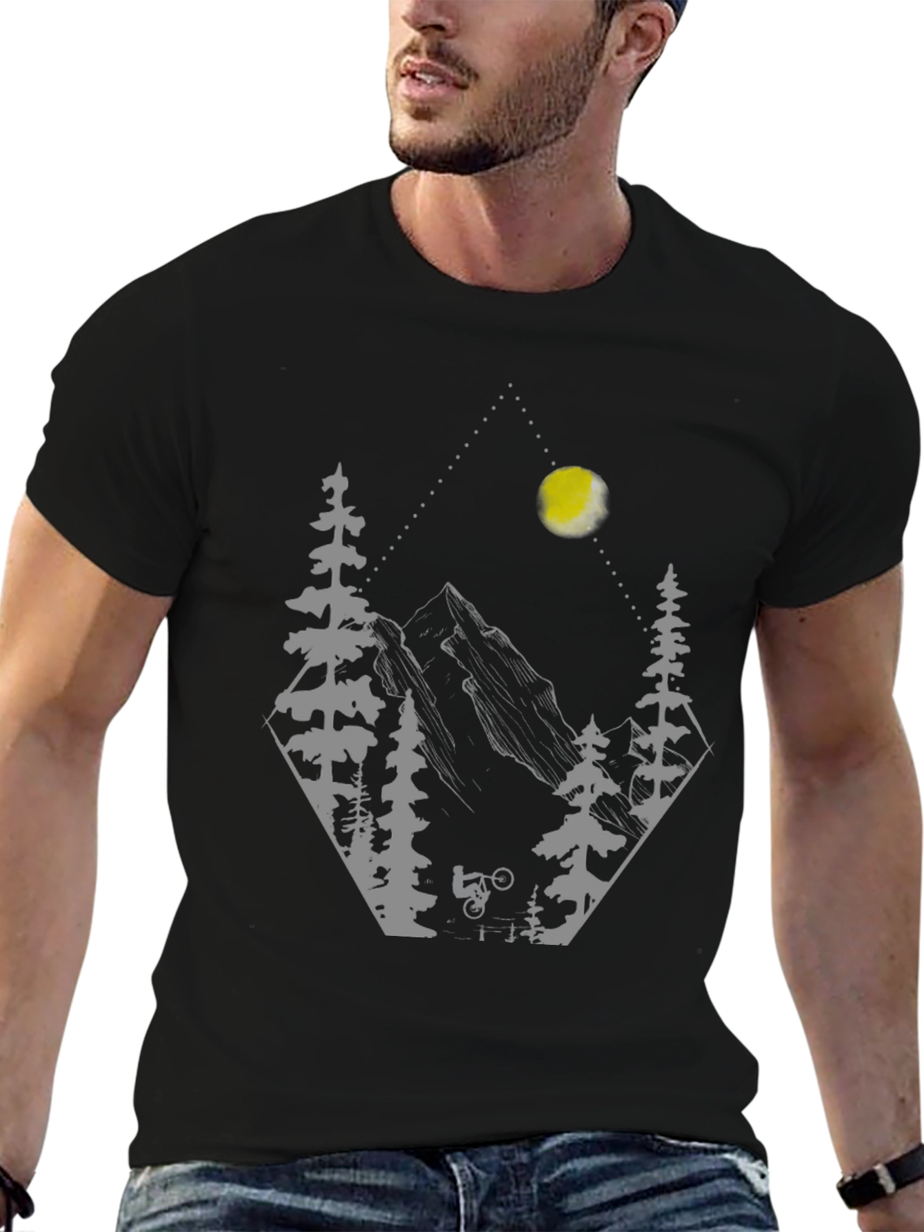 Black Mountain Biker Graphic T-Shirt - Adventure Ready view 6