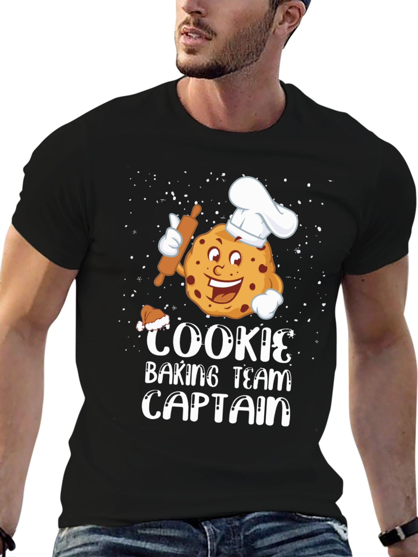 Black Cookie Baking Team Captain T-Shirt view 6