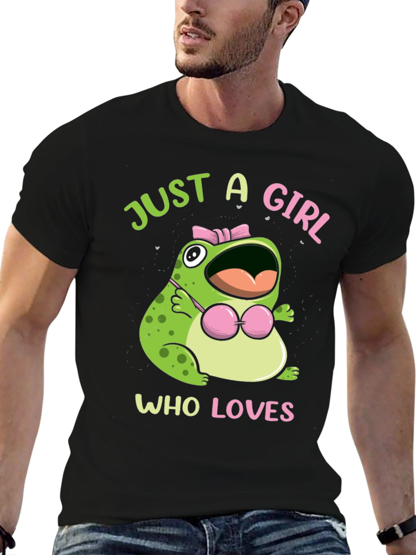 Black Funny Frog Lover T-Shirt view 6