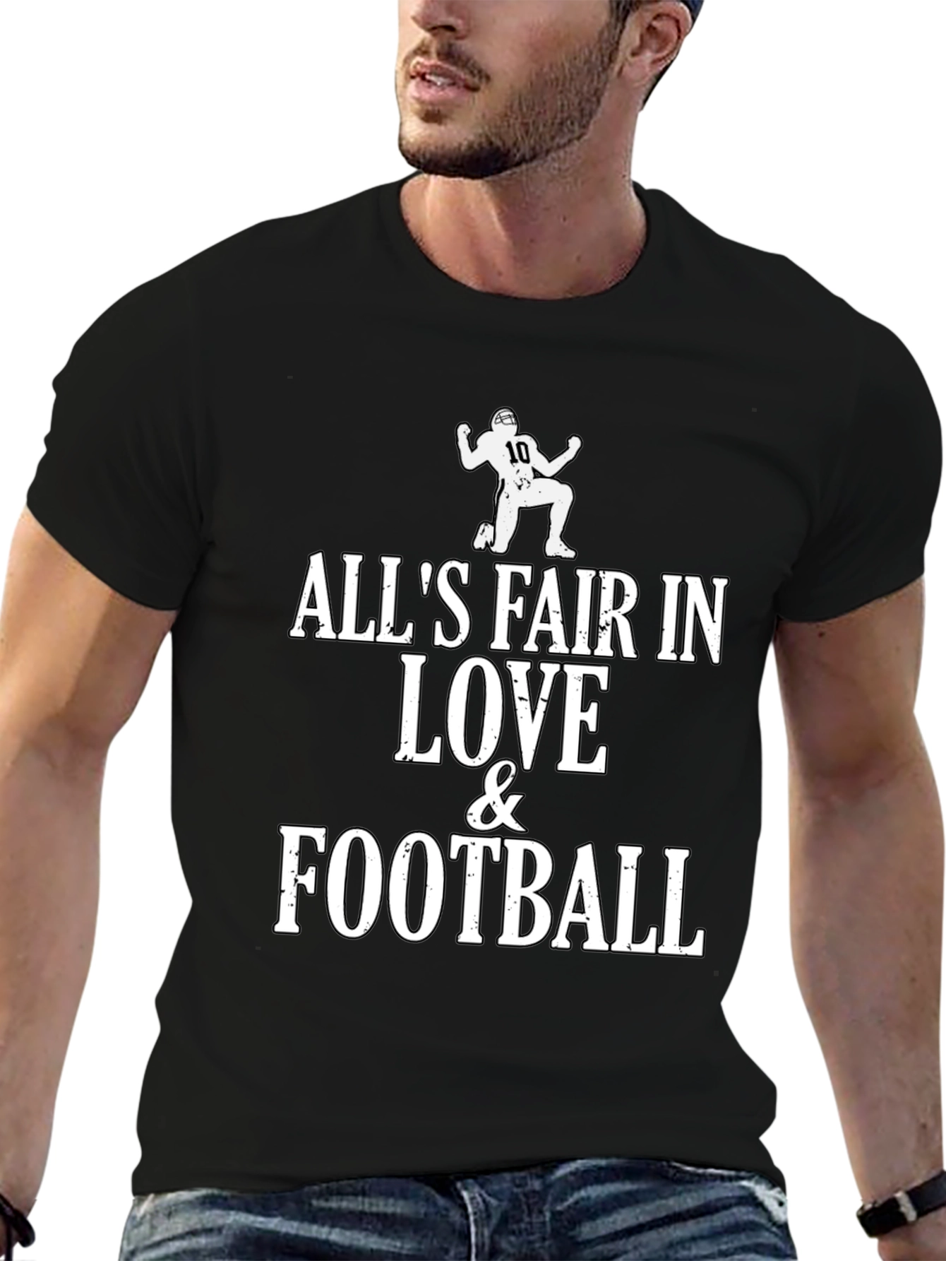 Black All's Fair in Love & Football Graphic Tee view 6