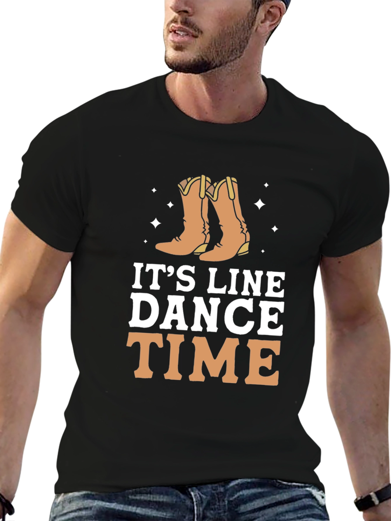 Black It's Line Dance Time Black T-Shirt view 6