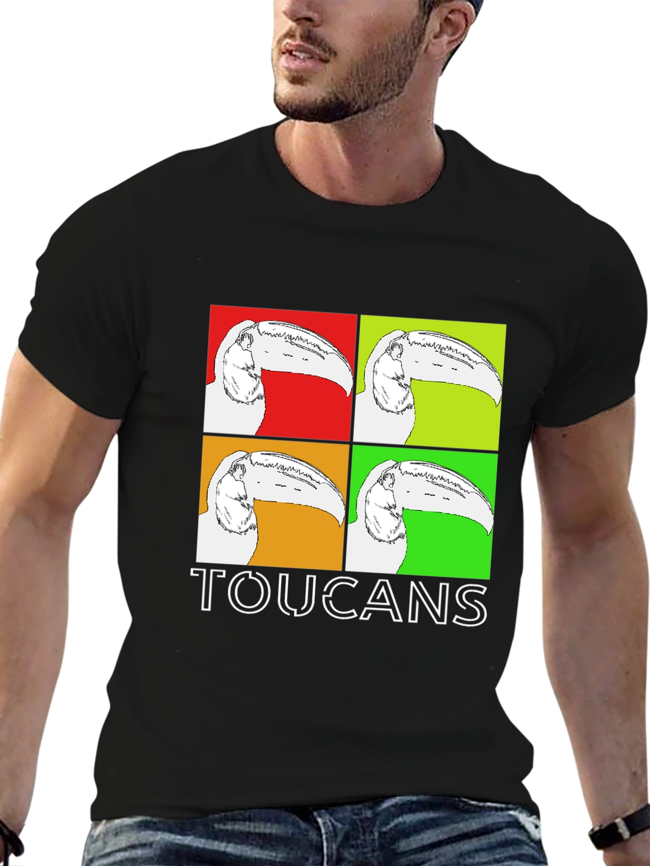 Black Pop Art Toucan T-Shirt - Bold Graphic Tee view 6