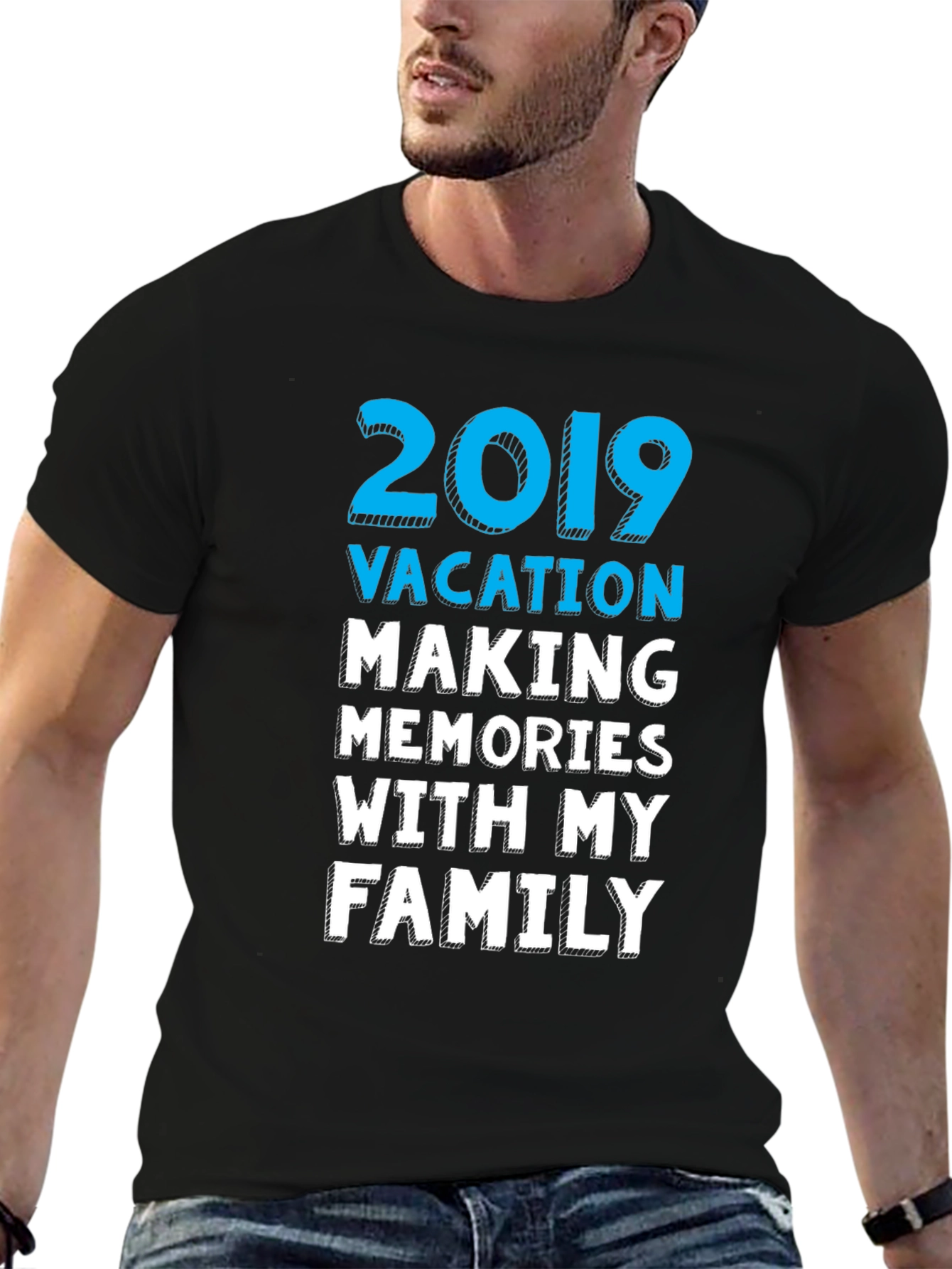 Black 2019 Vacation Family Memories T-Shirt view 6