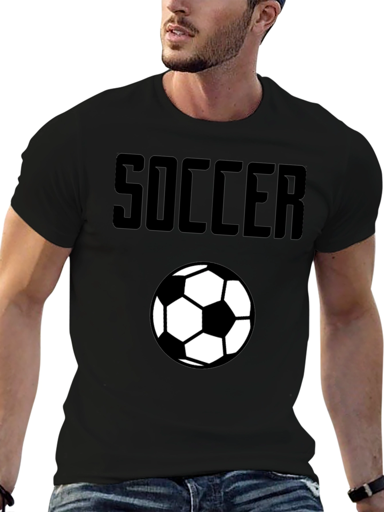 Black Soccer Graphic T-Shirt - Classic Black view 6