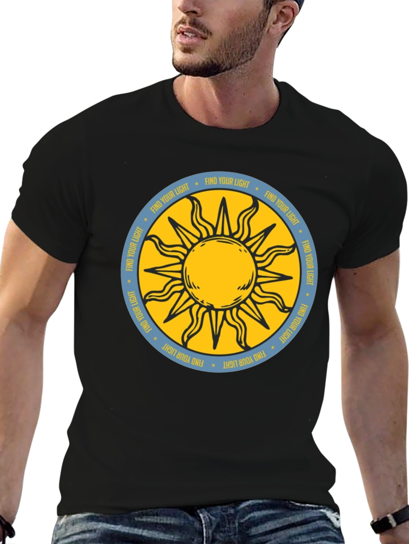 Black Find Your Light Sun Graphic Tee view 6