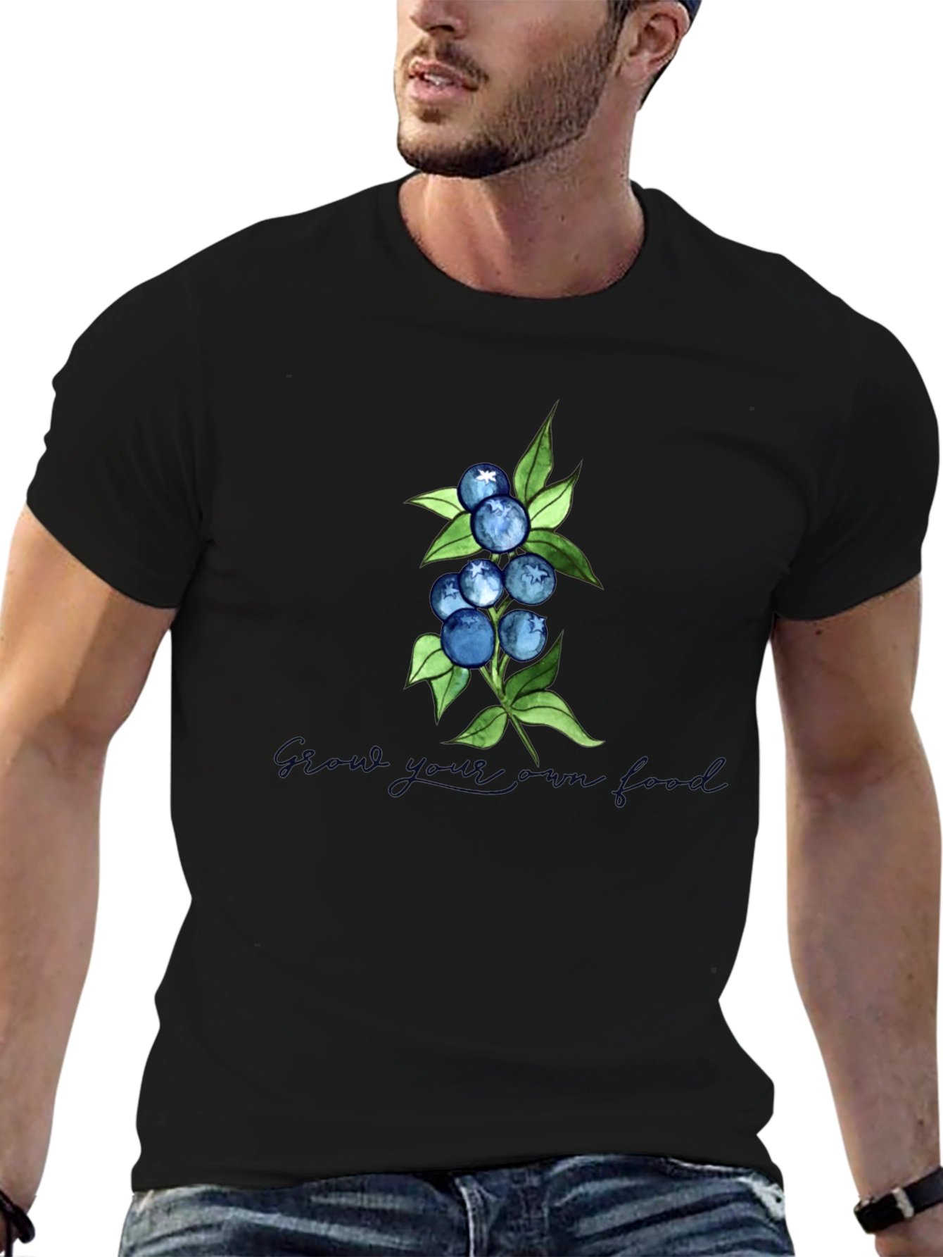 Black Blueberry Graphic T-Shirt - Grow Your Own Fruit view 6