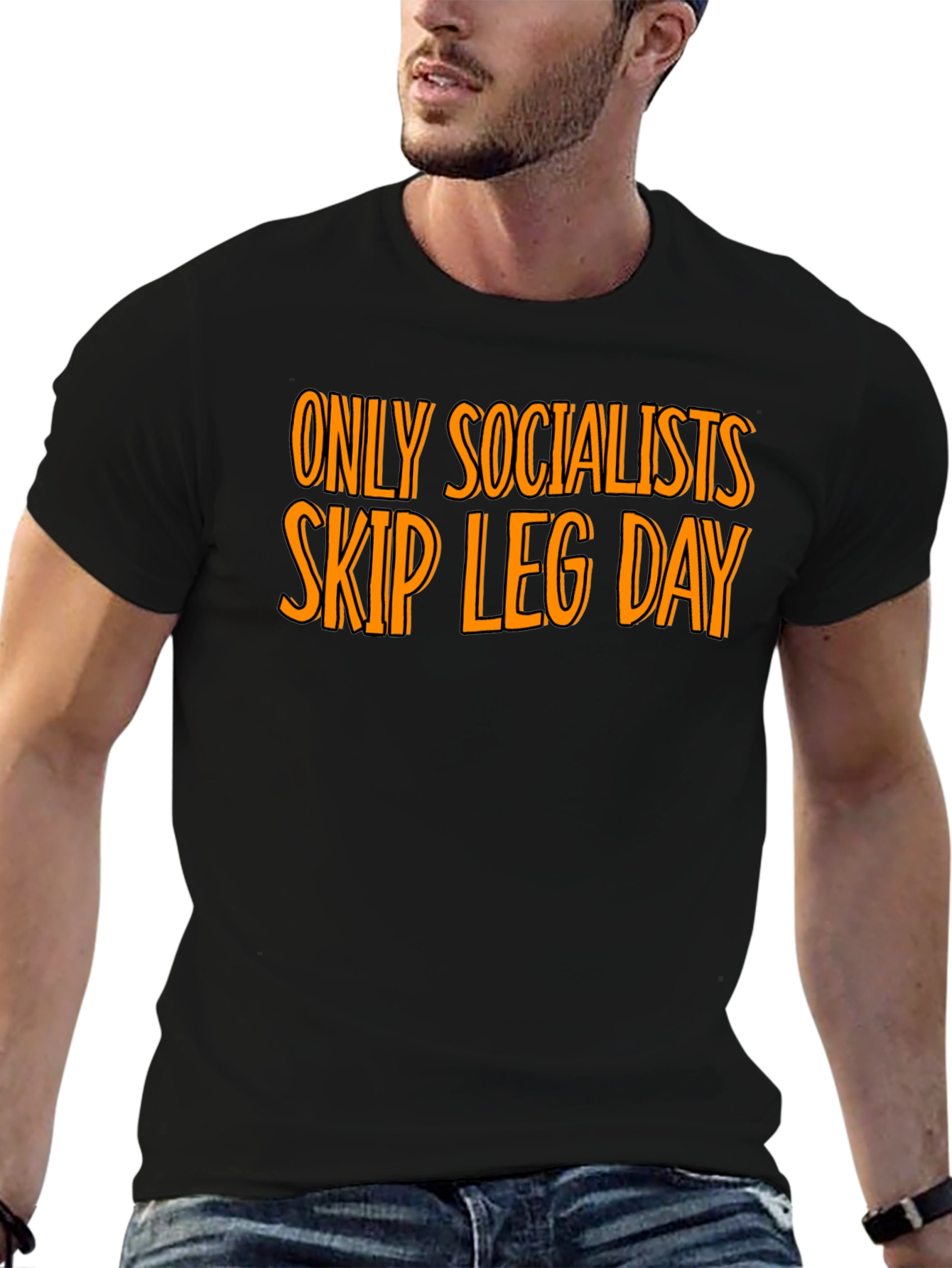 Only Socialists Skip Leg Day T-Shirt - Gym Humor - 6