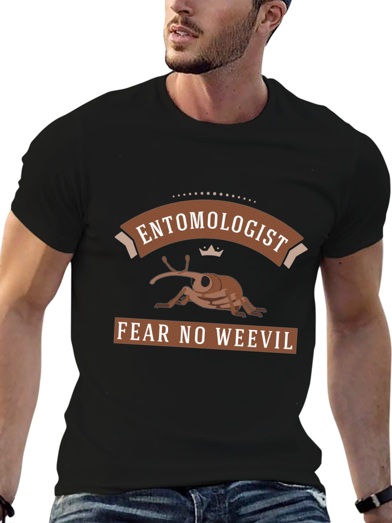 Black Entomologist Fear No Weevil Graphic T-Shirt view 6