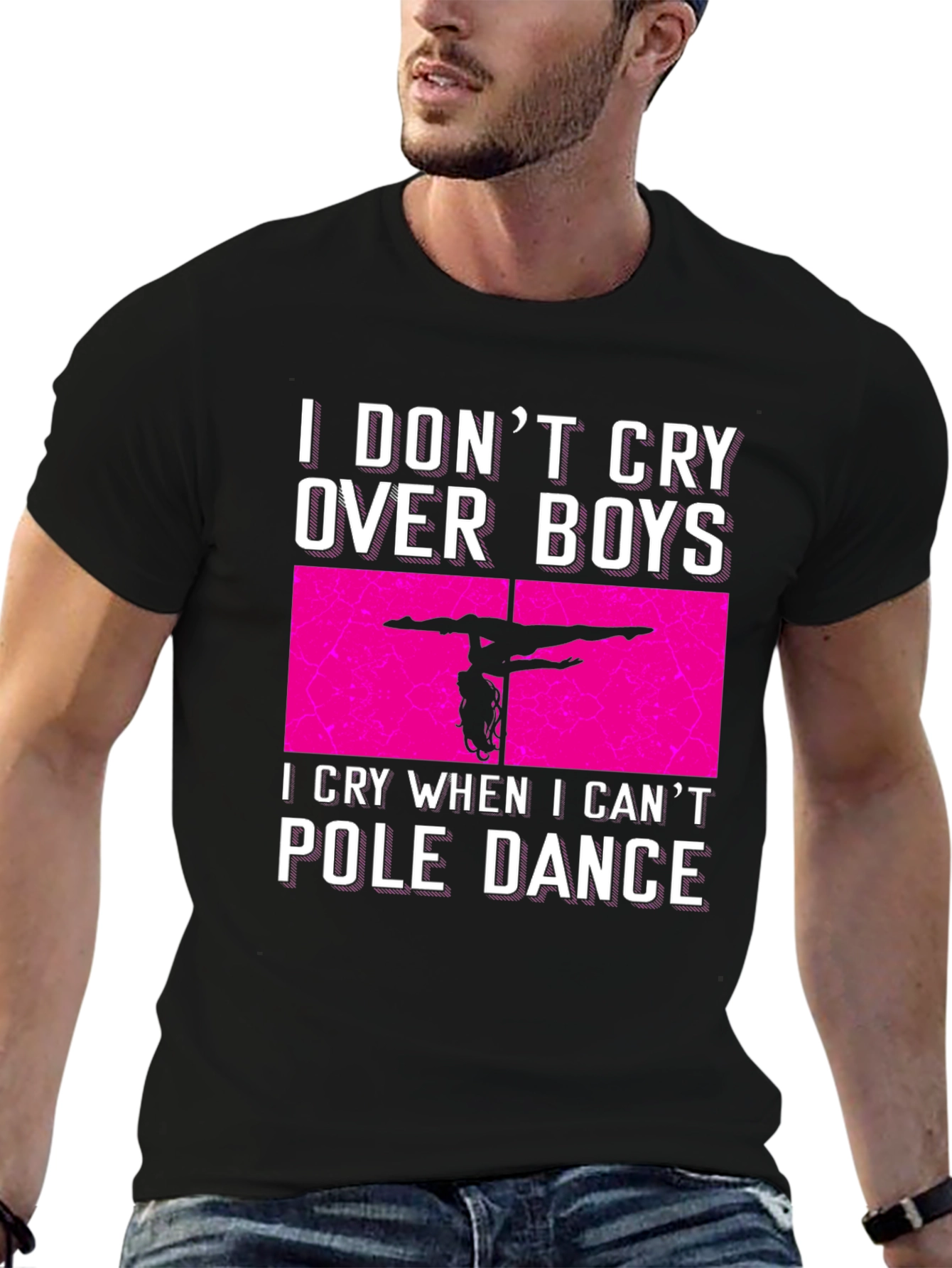 Black Pole Dance Graphic Tee - I Don't Cry Over Boys T-Shirt view 6