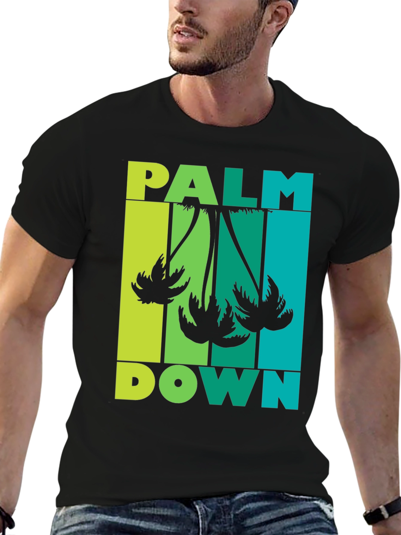 Black Palm Down Graphic Tee - Tropical Vibes view 6