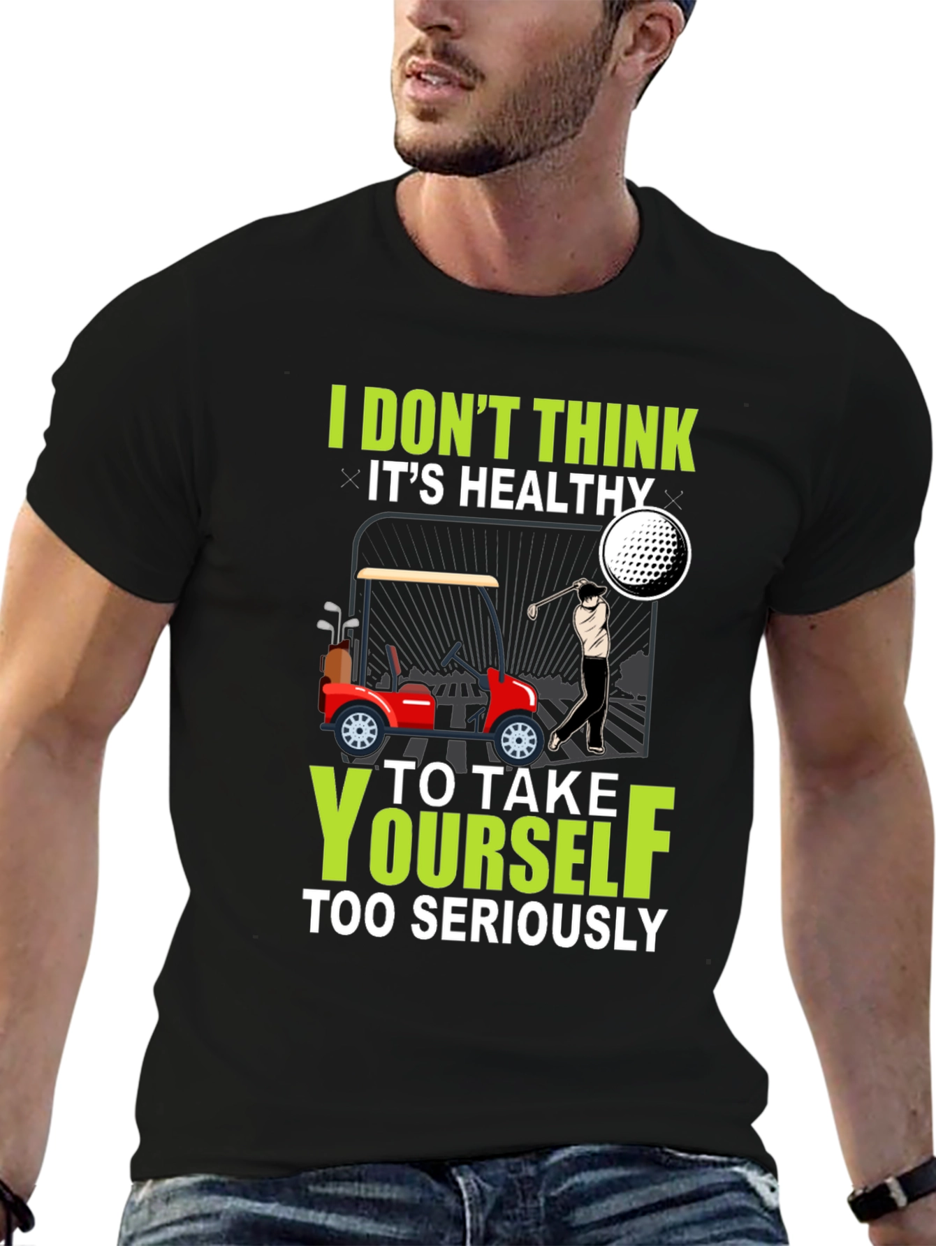 Black Golf Humor T-Shirt - Don't Take Yourself Too Seriously view 6