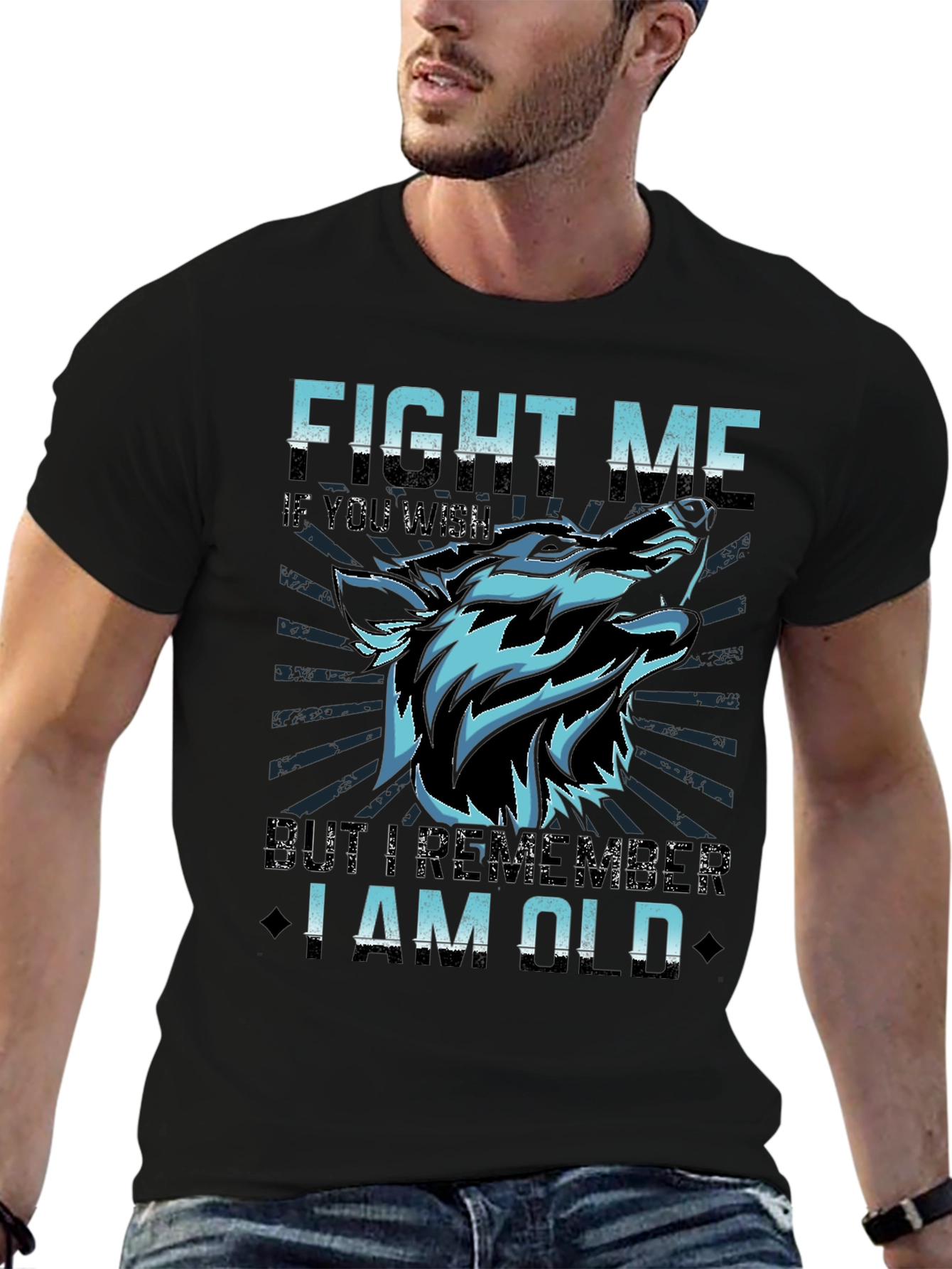 Black Fight Me If You Wish T-Shirt view 6